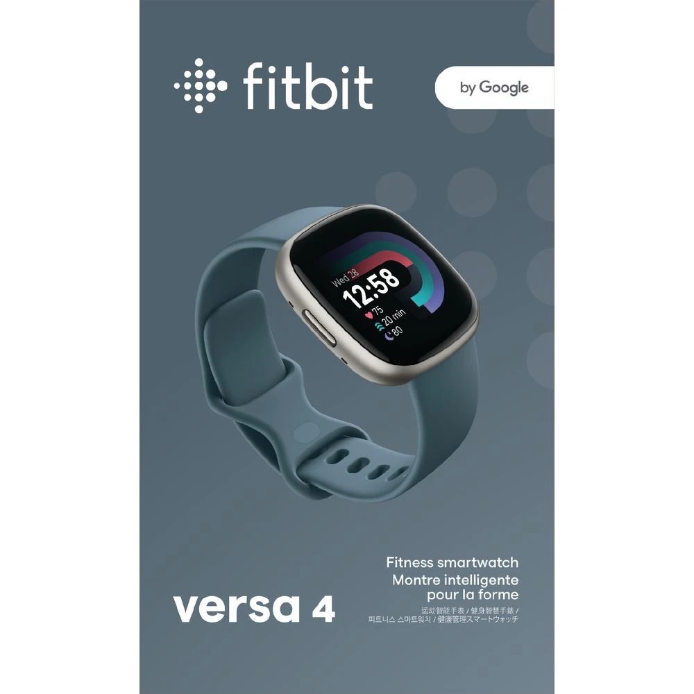 5 Fitbit Versa 4 Smart Watch Blue/Platinum, 5 of 5