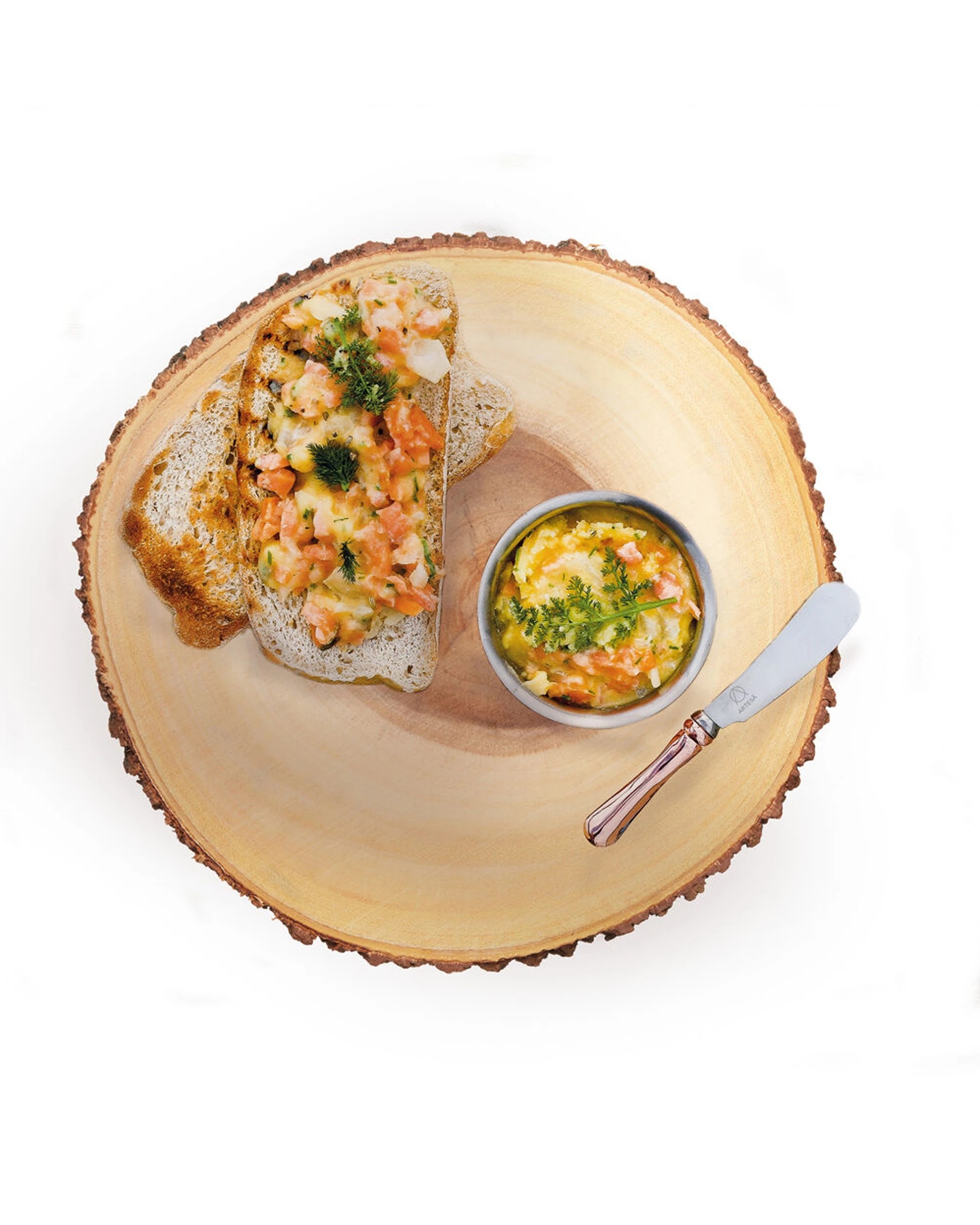 3 Artesa Rustic Medium Round Wooden Serving Board Entertaining 29cm Acacia - Multi, 3 of 4