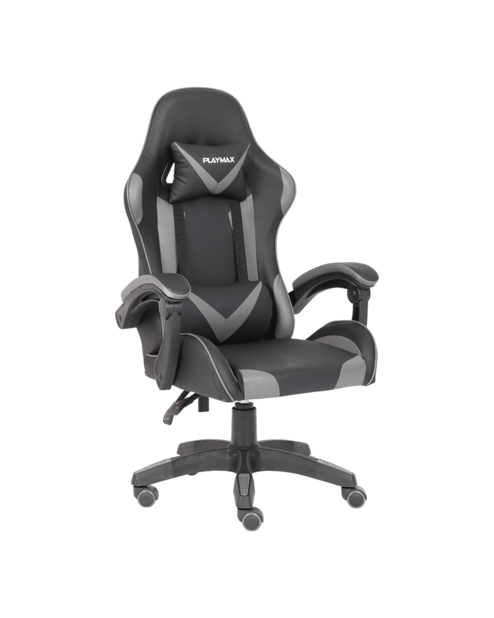 1 Playmax PU Leather Gaming Chair - Grey and Black - Multi, 1 of 10