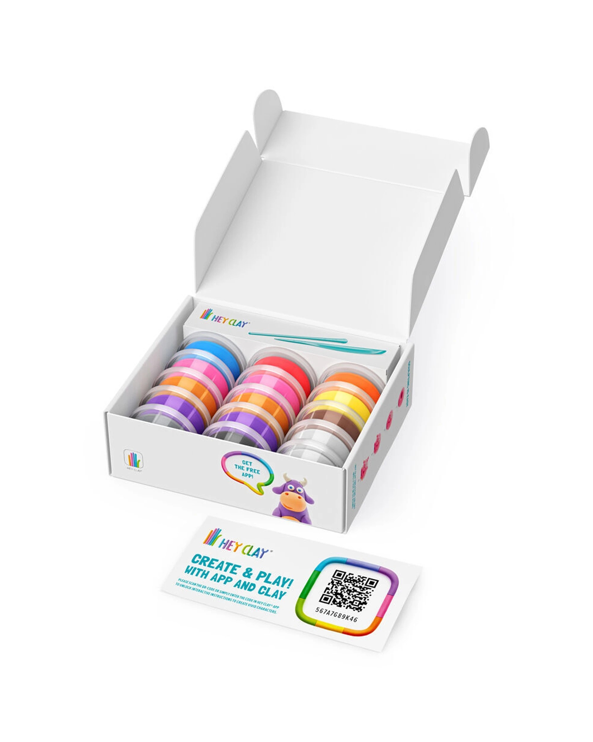 4 Hey Clay Animals Theme Modelling Set With 15 Colour Cans & 2 Tools 2PK - Multi, 4 of 7