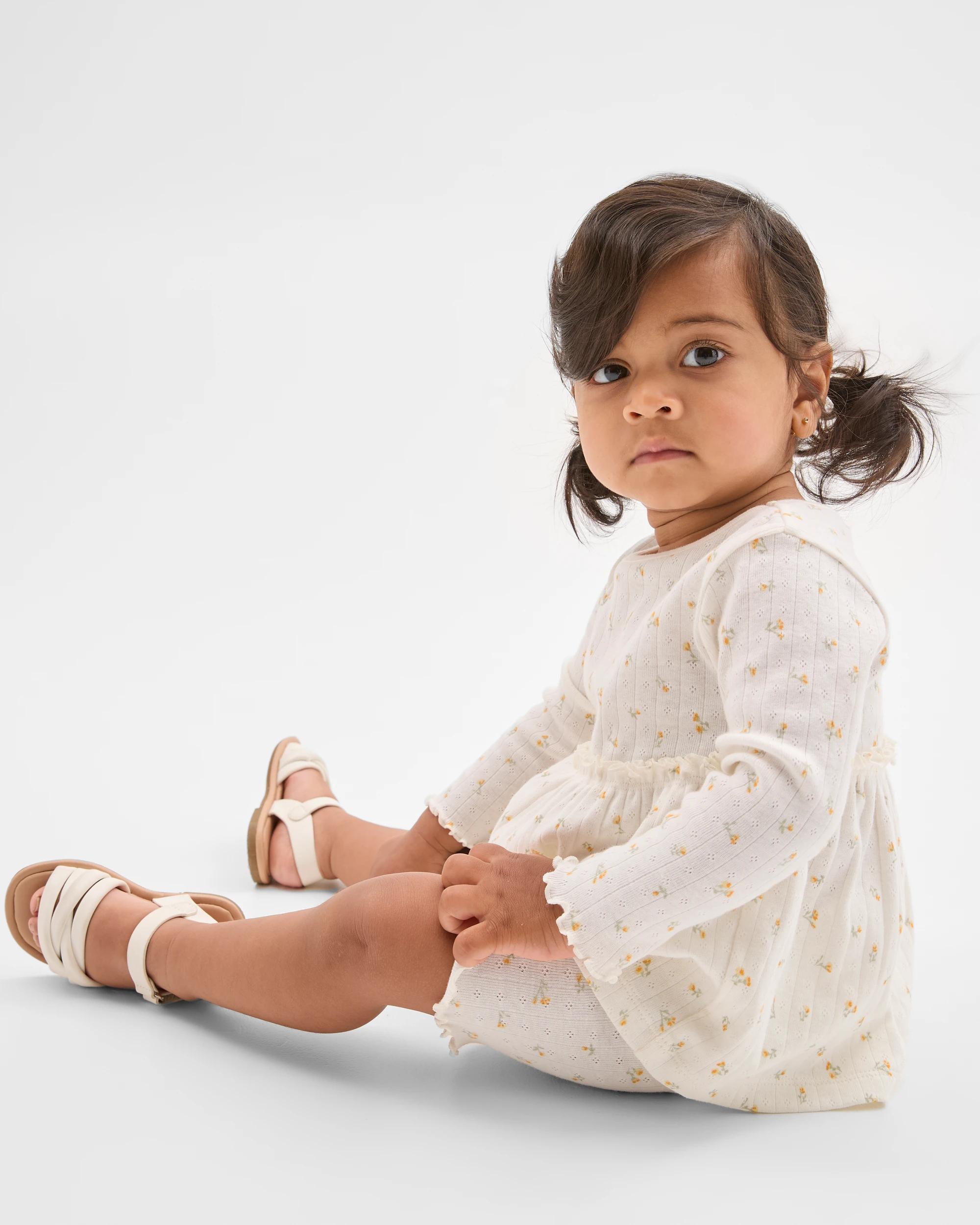 3 Target Baby Organic Cotton Baby Rib Dress and Bike Shorts 2 Piece Set FLORAL, 3 of 5