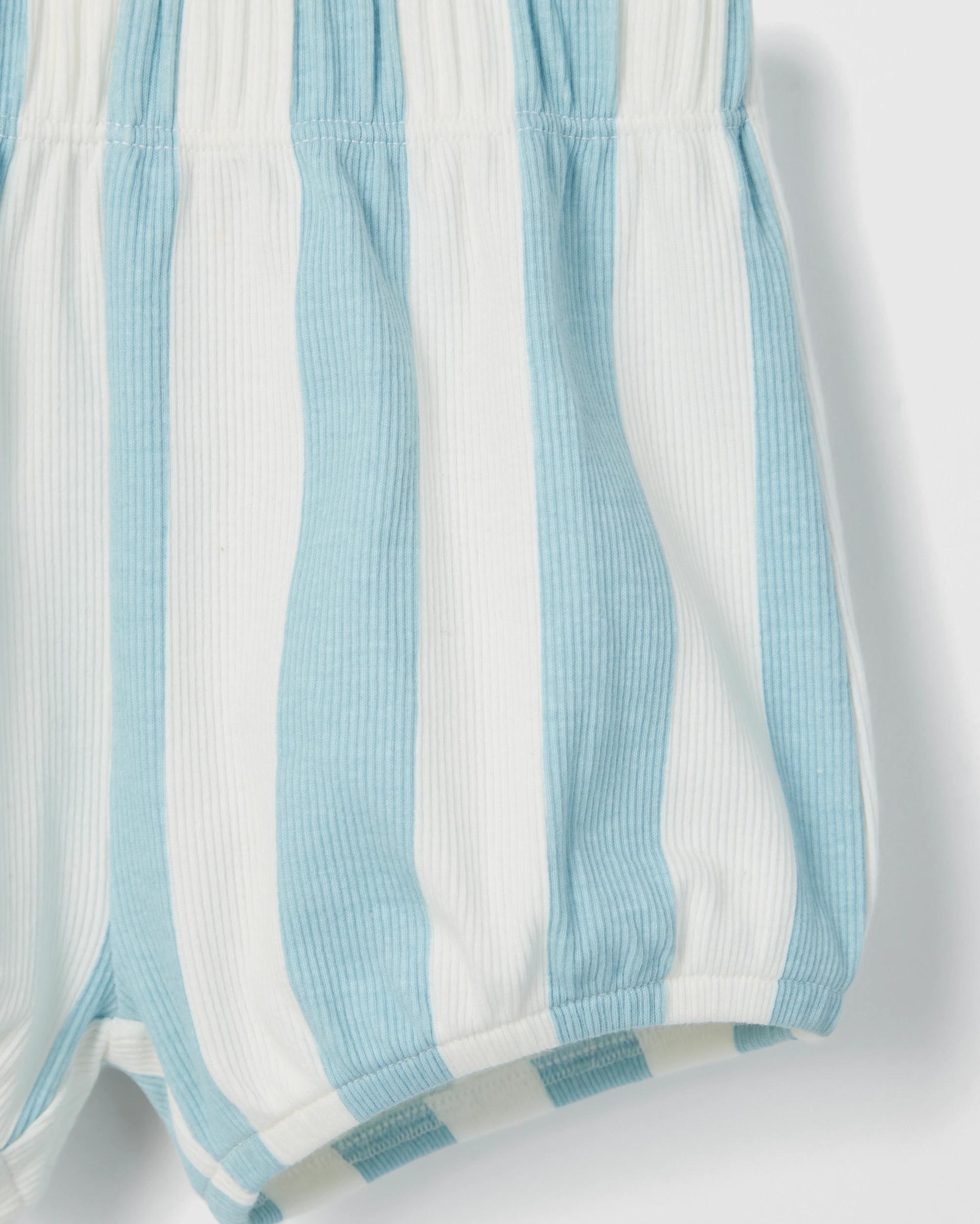 3 Disney Licensed Organic Cotton Baby Bodysuit and Shorts Set STITCH BLUE, 3 of 3