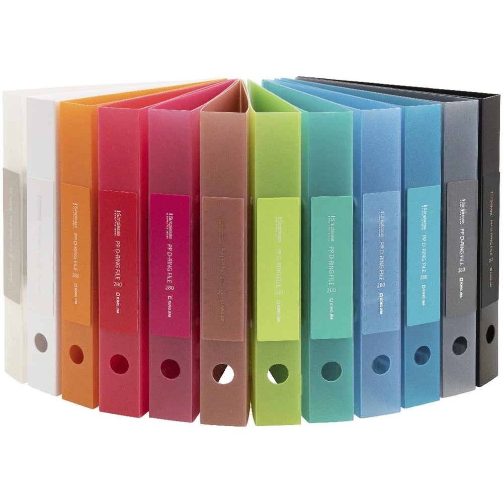 4 King Jim A4 2 D-Ring Simplease Binder 30mm Red, 4 of 4