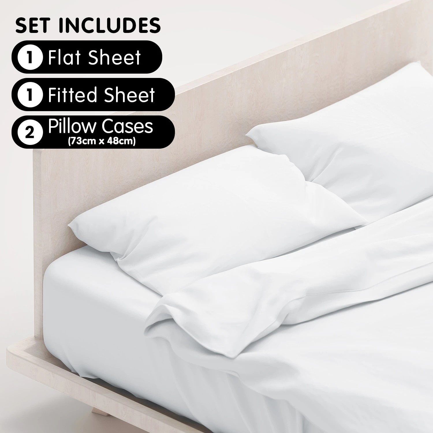 5 4pc 1000 Thread Count Cotton Rich King Bed Sheet Gift Pack Cvc Microfibre Blend In White
 - King Bed, 5 of 8