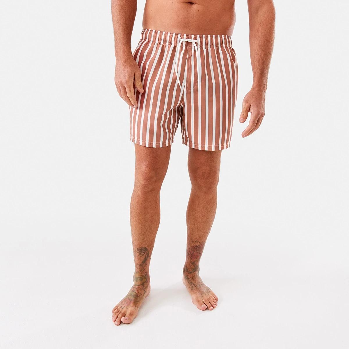 7 Core Print Boardshorts Bwn Stripe, 7 of 7