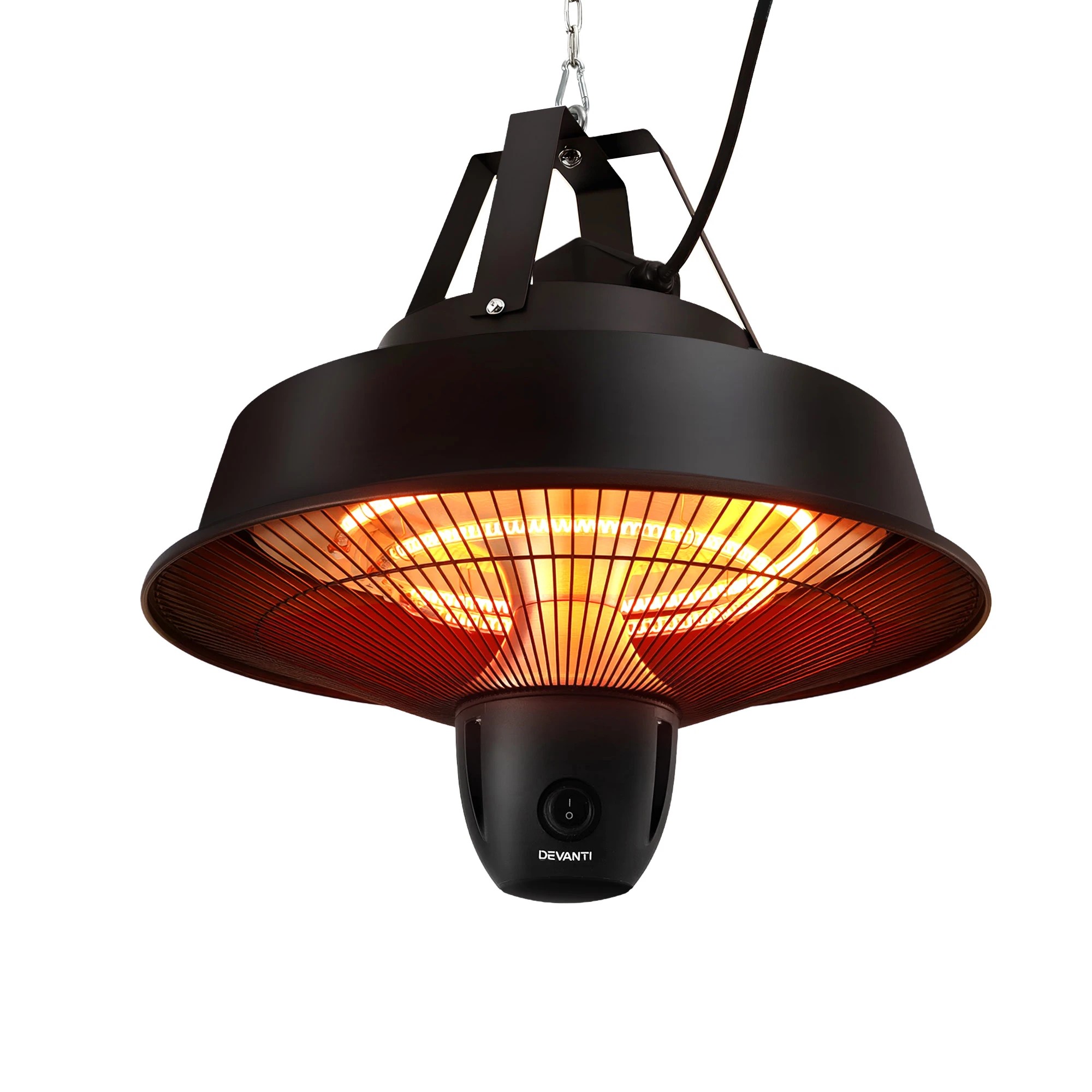 1 Devanti 2000W Electric Patio Heater Ceiling Mounted Hanging Heaters - Black, 1 of 2
