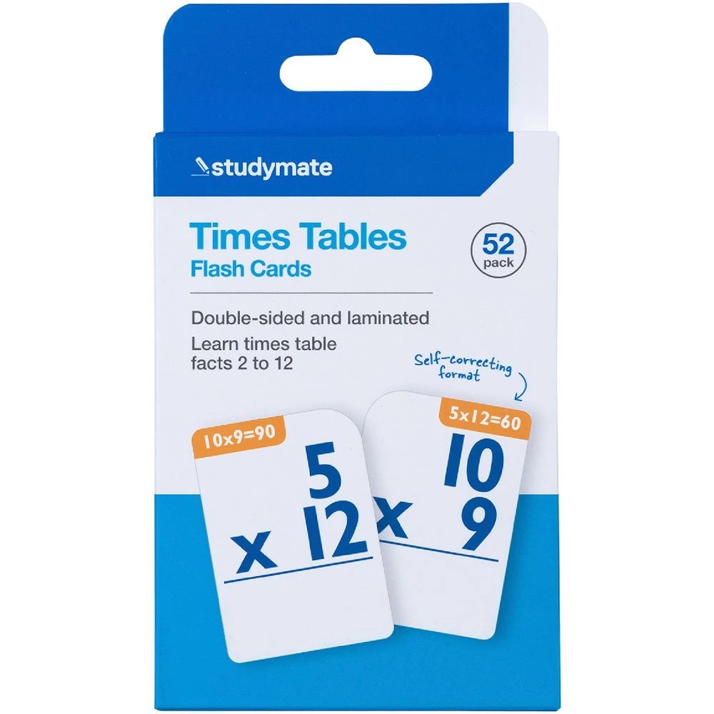 1 Studymate Flashcards 52 Pack Timetables, 1 of 5