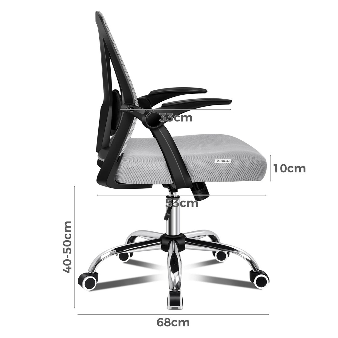 3 Alfordson Mesh Office Chair Executive Fabric Seat Gaming Racing Tilt Computer - Grey, 3 of 10