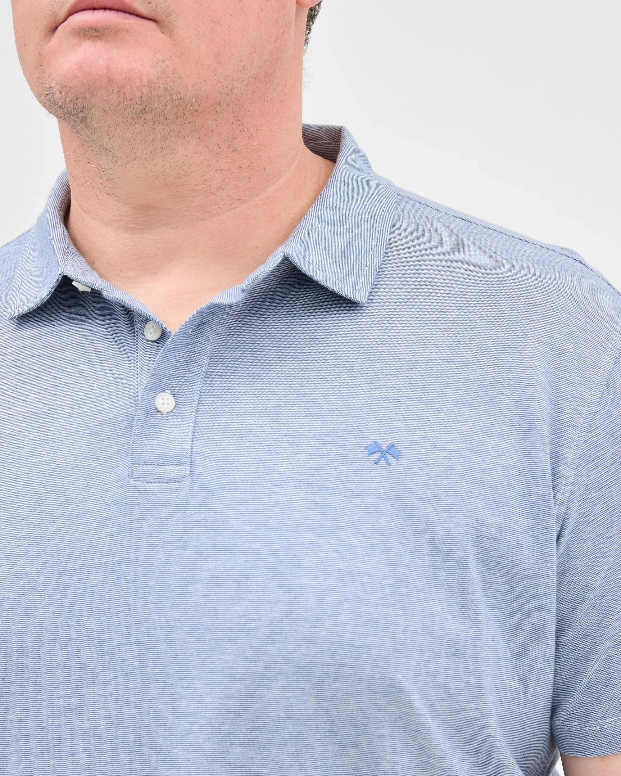 4 Target Plus Size Australian Cotton Microstripe Polo Top BLUE, 4 of 5