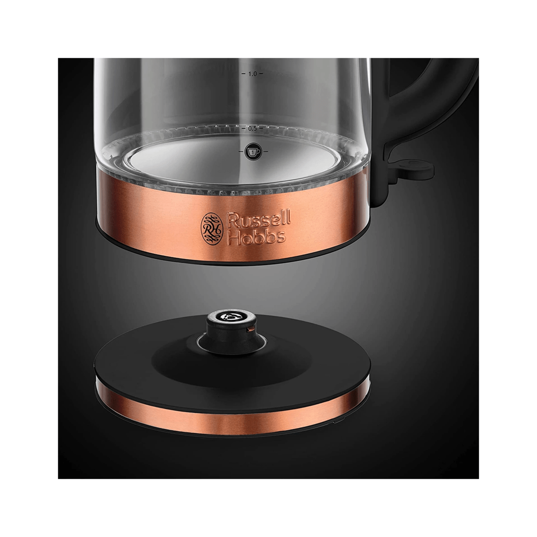 2 Russell Hobbs Rhk172 Electric Brooklyn 1.7l Cordless Glass Water Kettle Copper
 - Brown, 2 of 4