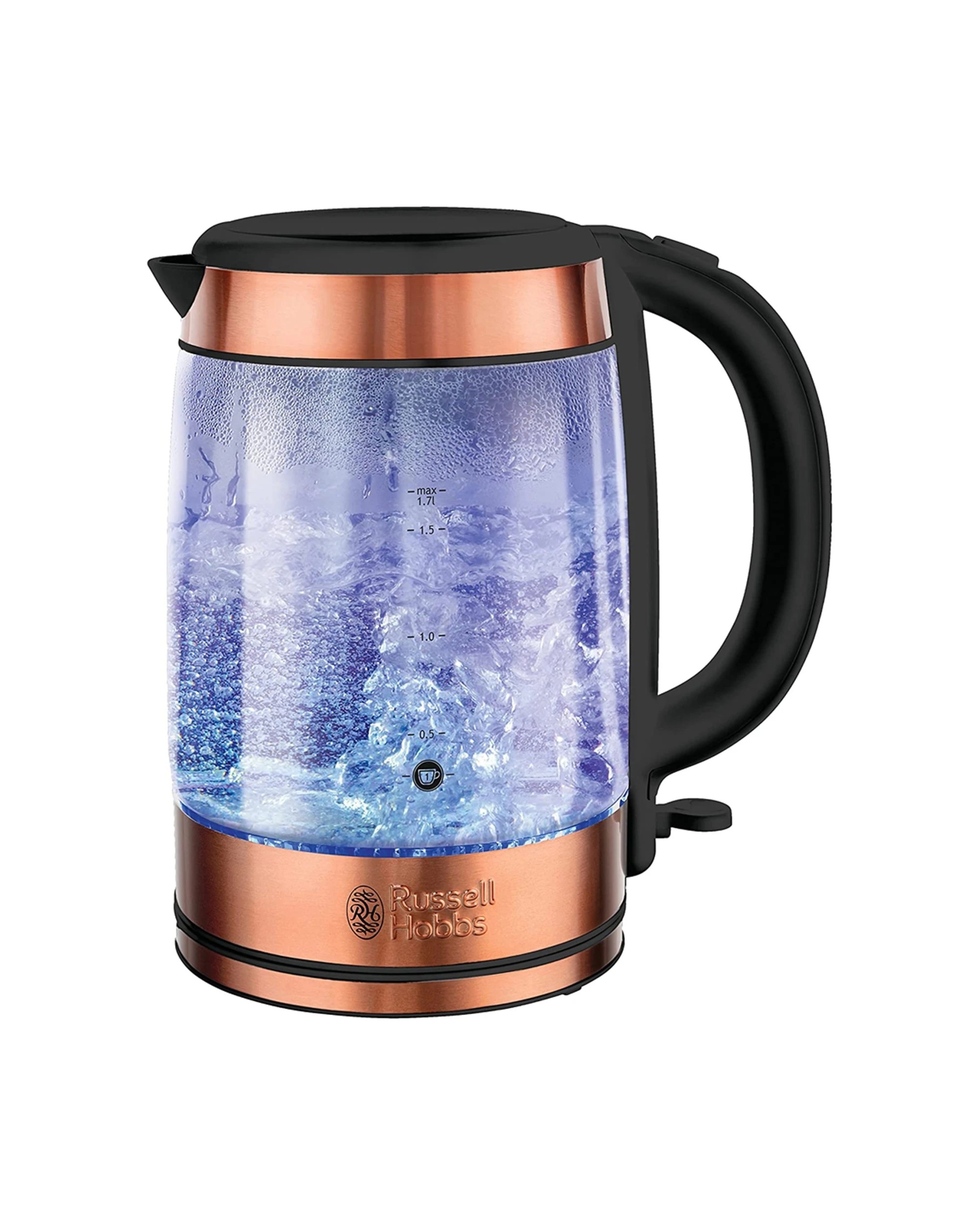 2 Russell Hobbs Rhk172 Electric Brooklyn 1.7l Cordless Glass Water Kettle Copper - Brown, 2 of 6