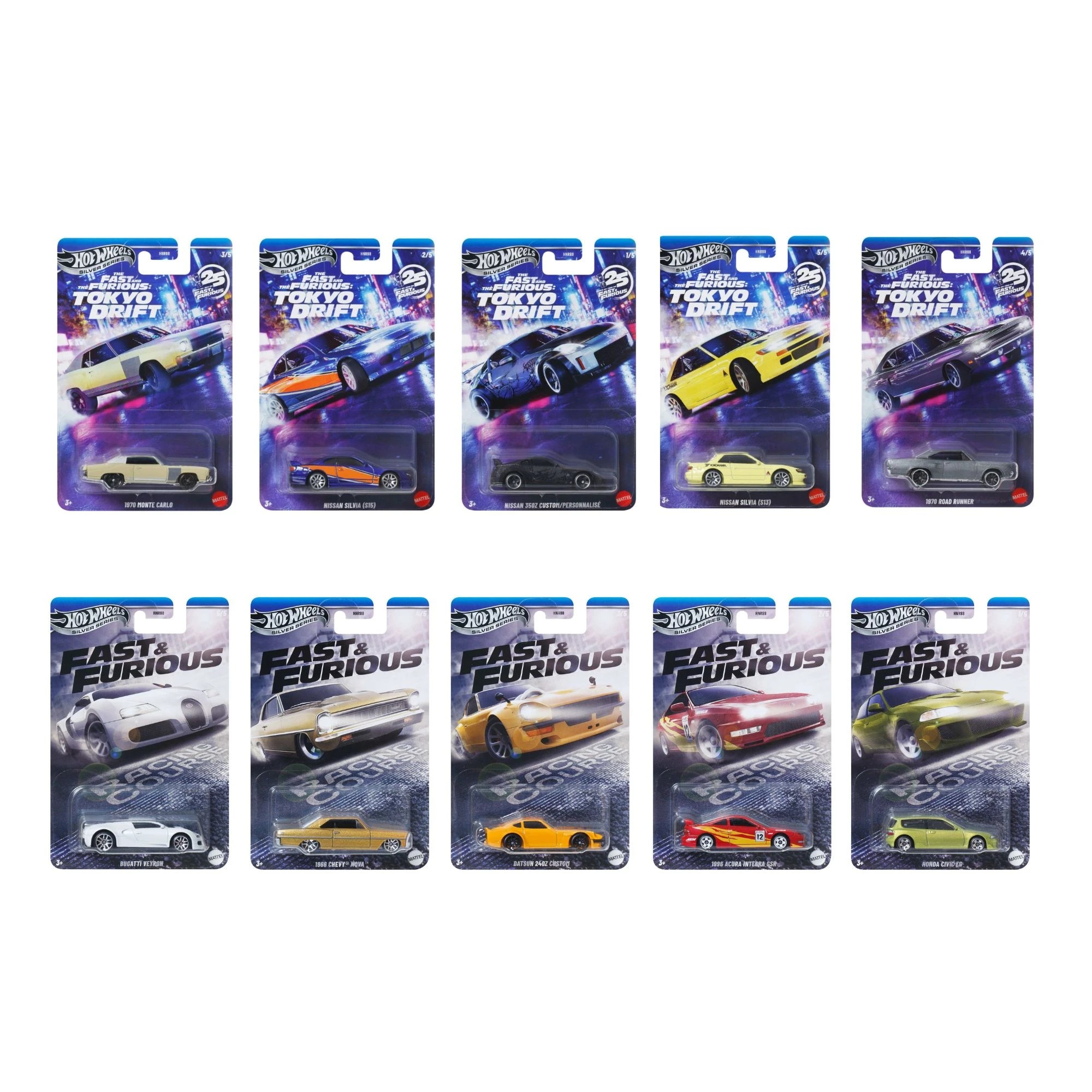 1 Hot Wheels Silver Series The Fast and The Furious: Tokyo Drift Vehicle - Assorted, 1 of 10