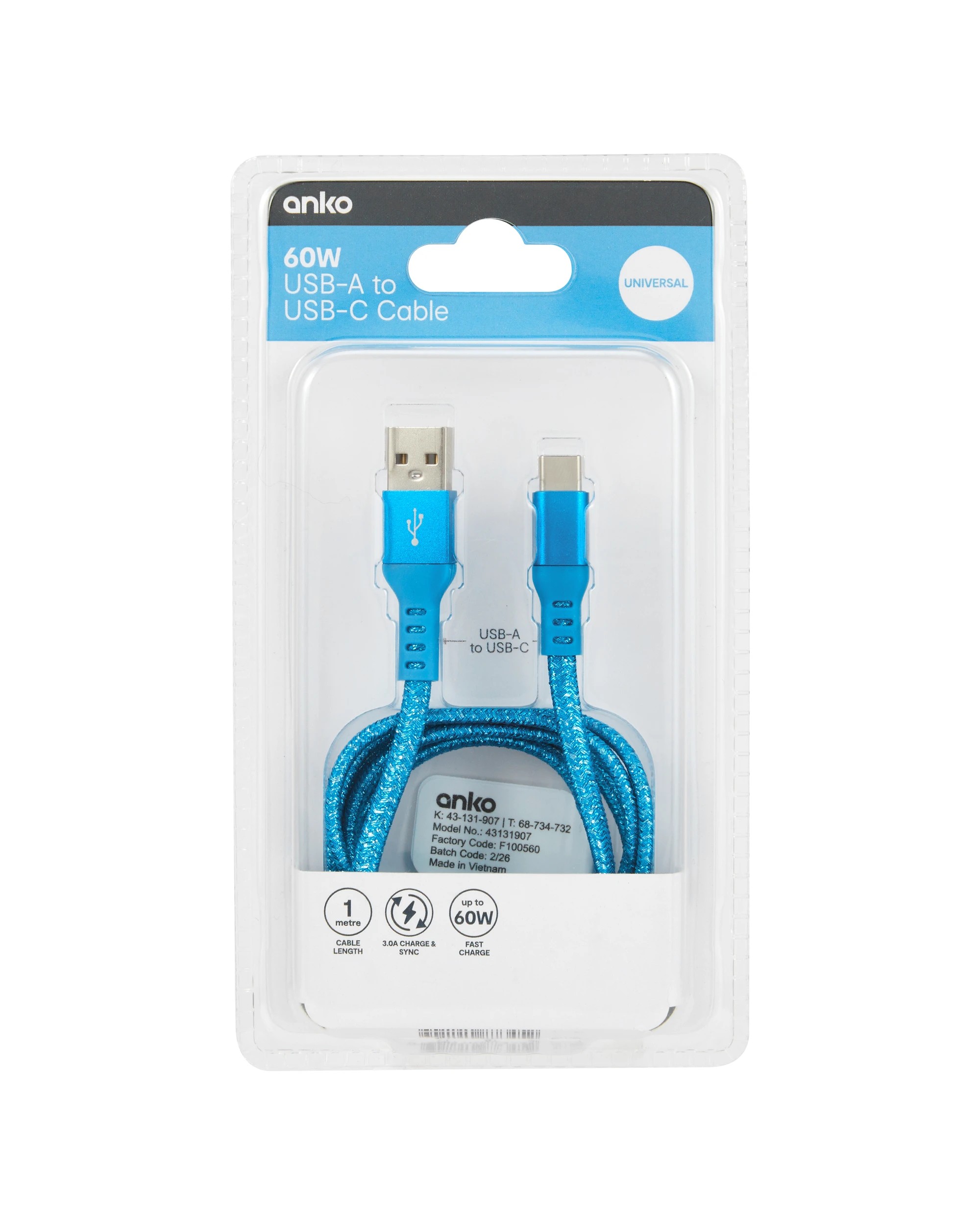 6 USBC Metal Cable 1m - Blue, 6 of 6