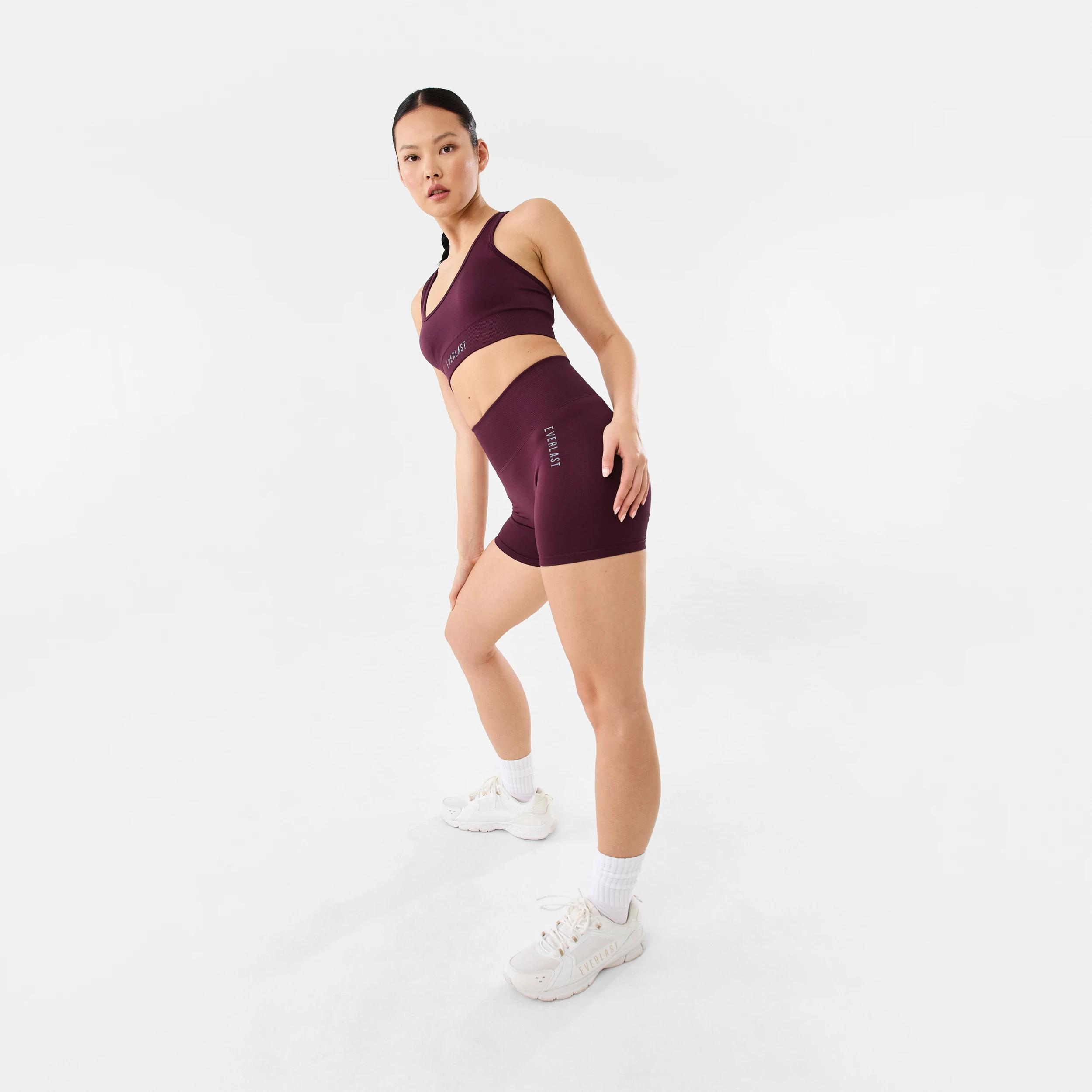 3 Everlast Womens Scoop Neck Seamfree Crop Top EVERLAST CHERRY LAQ, 3 of 10