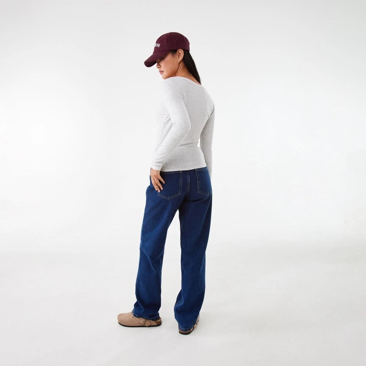 4 Long Sleeve Rib Scoop T-shirt Wht Marle, 4 of 5