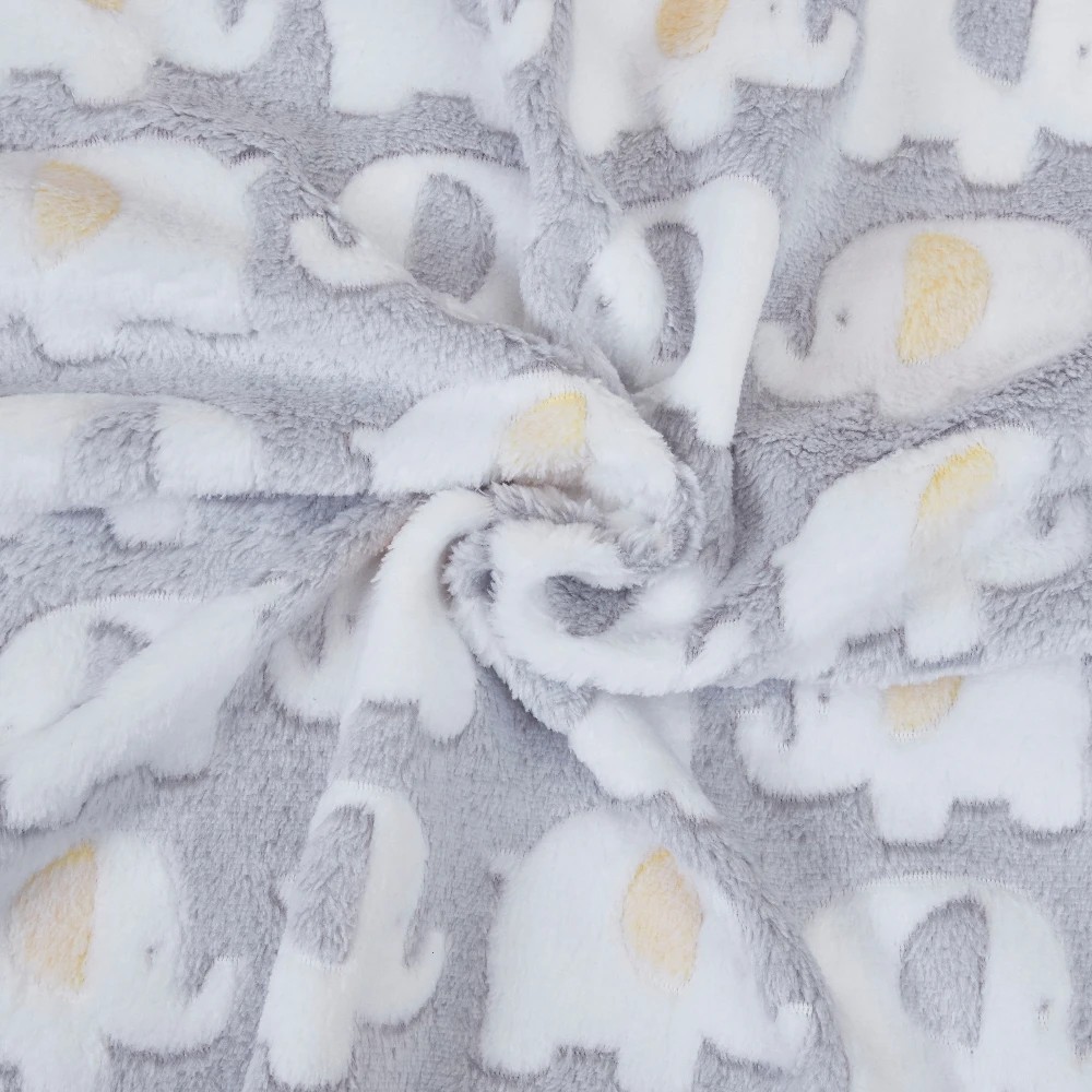 5 Big Softies Coral Fleece Blanket, Grey Elephant, 5 of 5