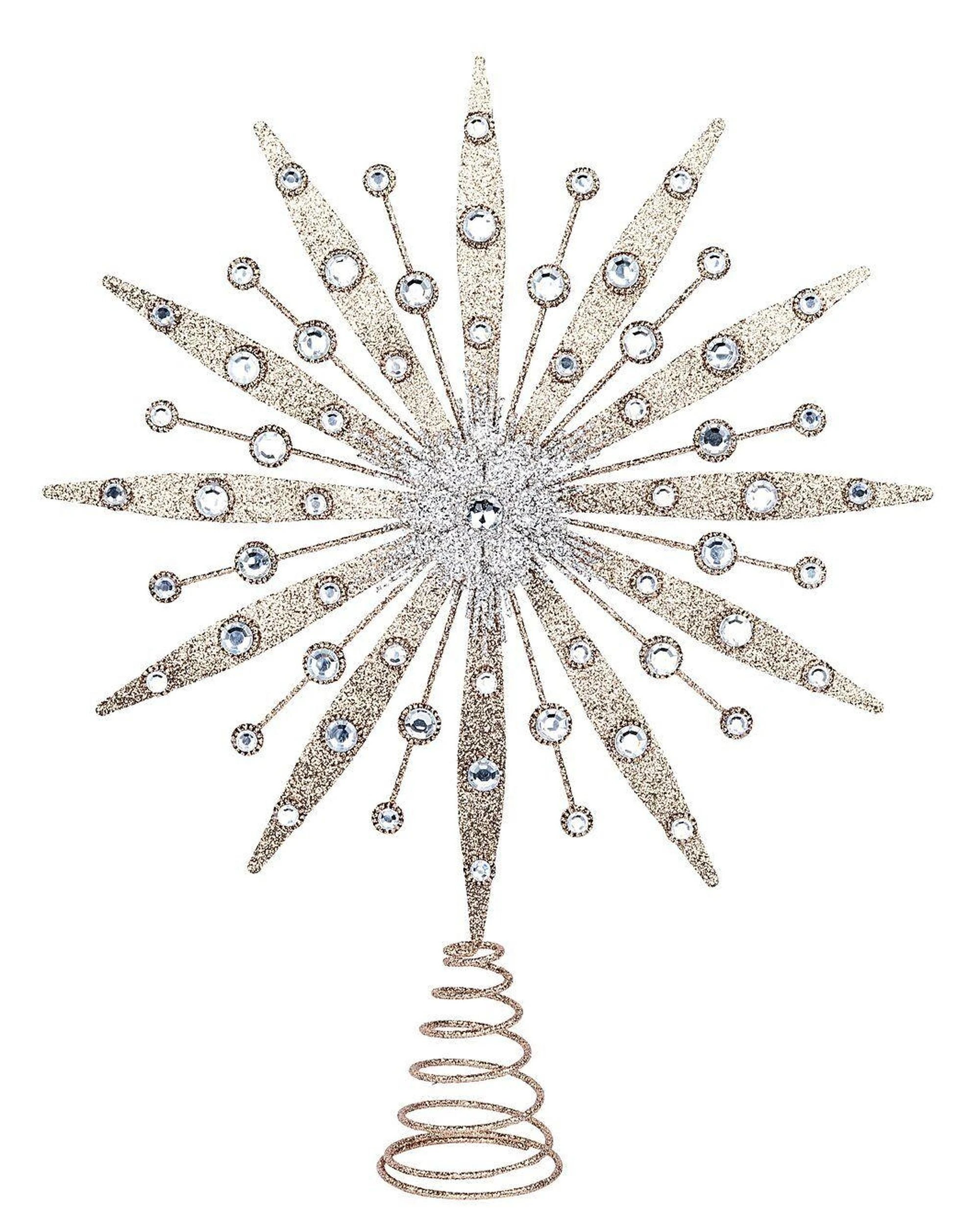 Christmas Warehouse Large Rose Gold & Silver Glitter Supernova Tree ...