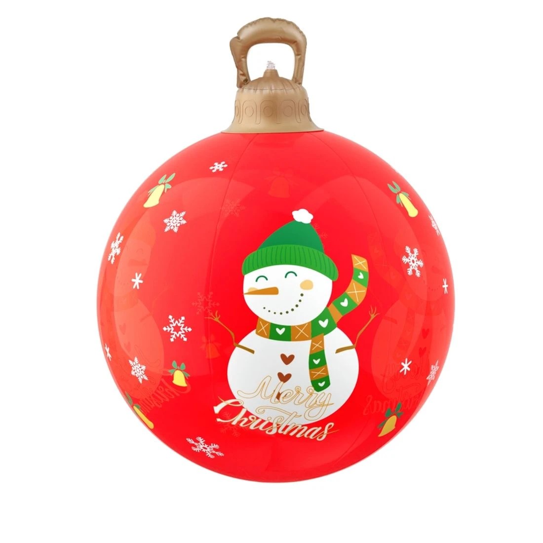 4 Jingle Jollys Christmas Inflatable Ball 60cm Illuminated Led Snowman Xmas Decor Durable Space Saving Modern Decor - Red, 4 of 7