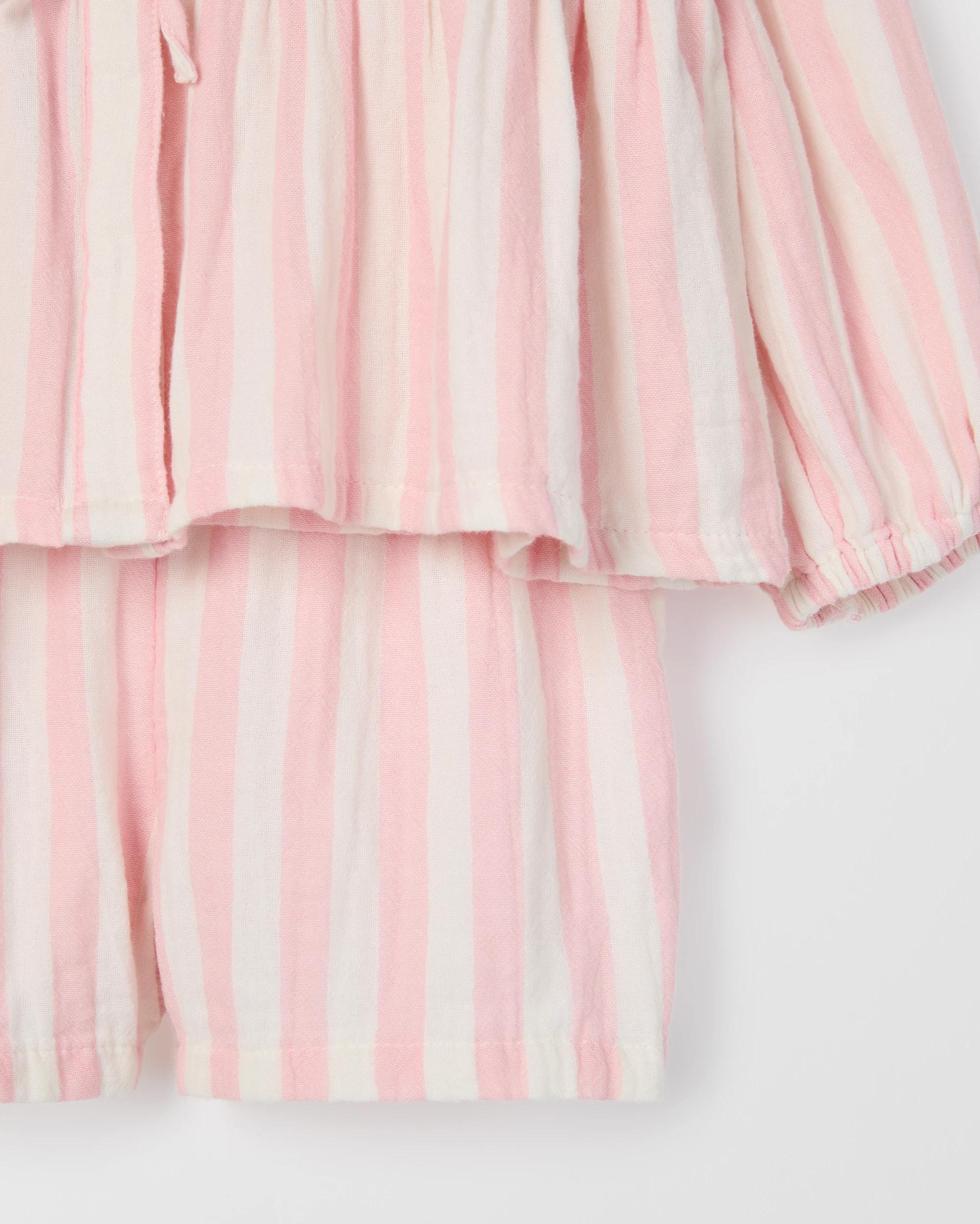 7 Target Kids Woven Top and Shorts 2 Piece Set PINK STRIPE, 7 of 7
