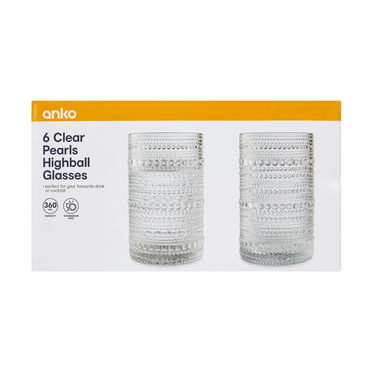 7 6 Clear Pearls Hiball Glasses, 7 of 8