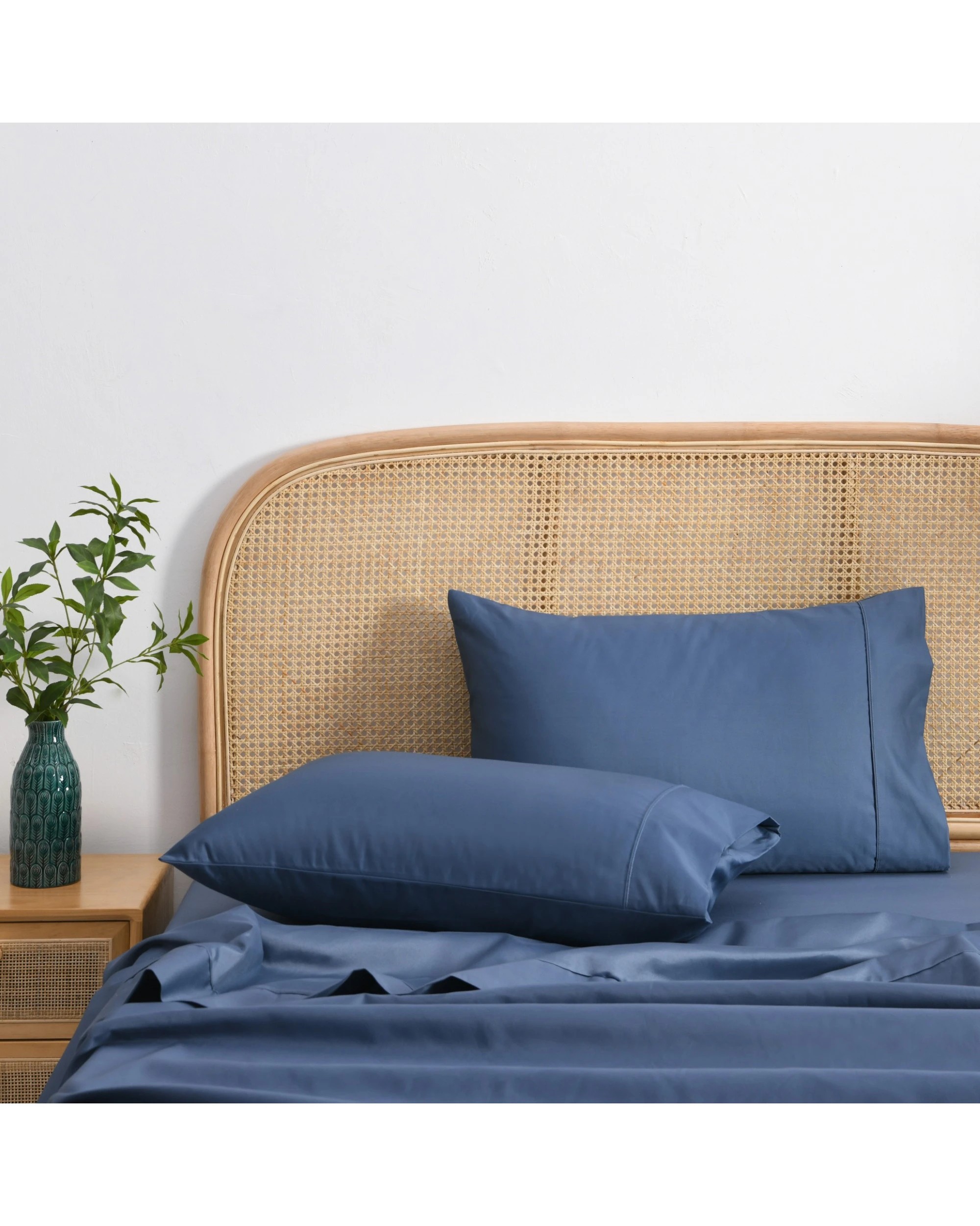 1 Dreamaker 1500TC Cotton Rich Standard Pillowcase Twin Pack - Navy, 1 of 4