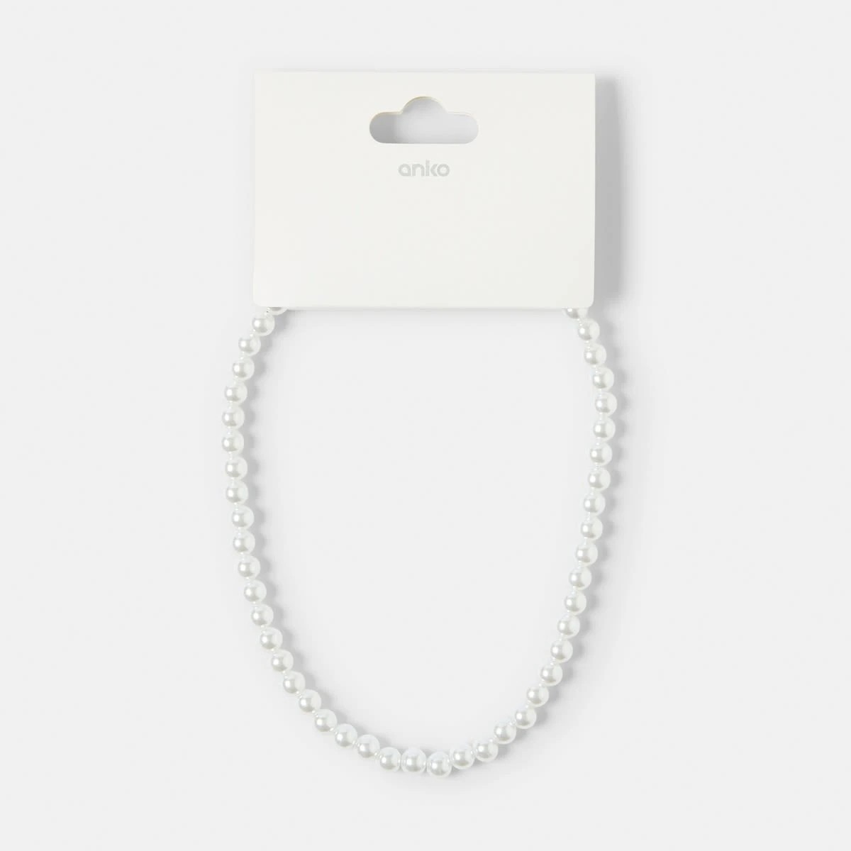 4 Short 8mm Faux Pearl Necklace - White, 4 of 4
