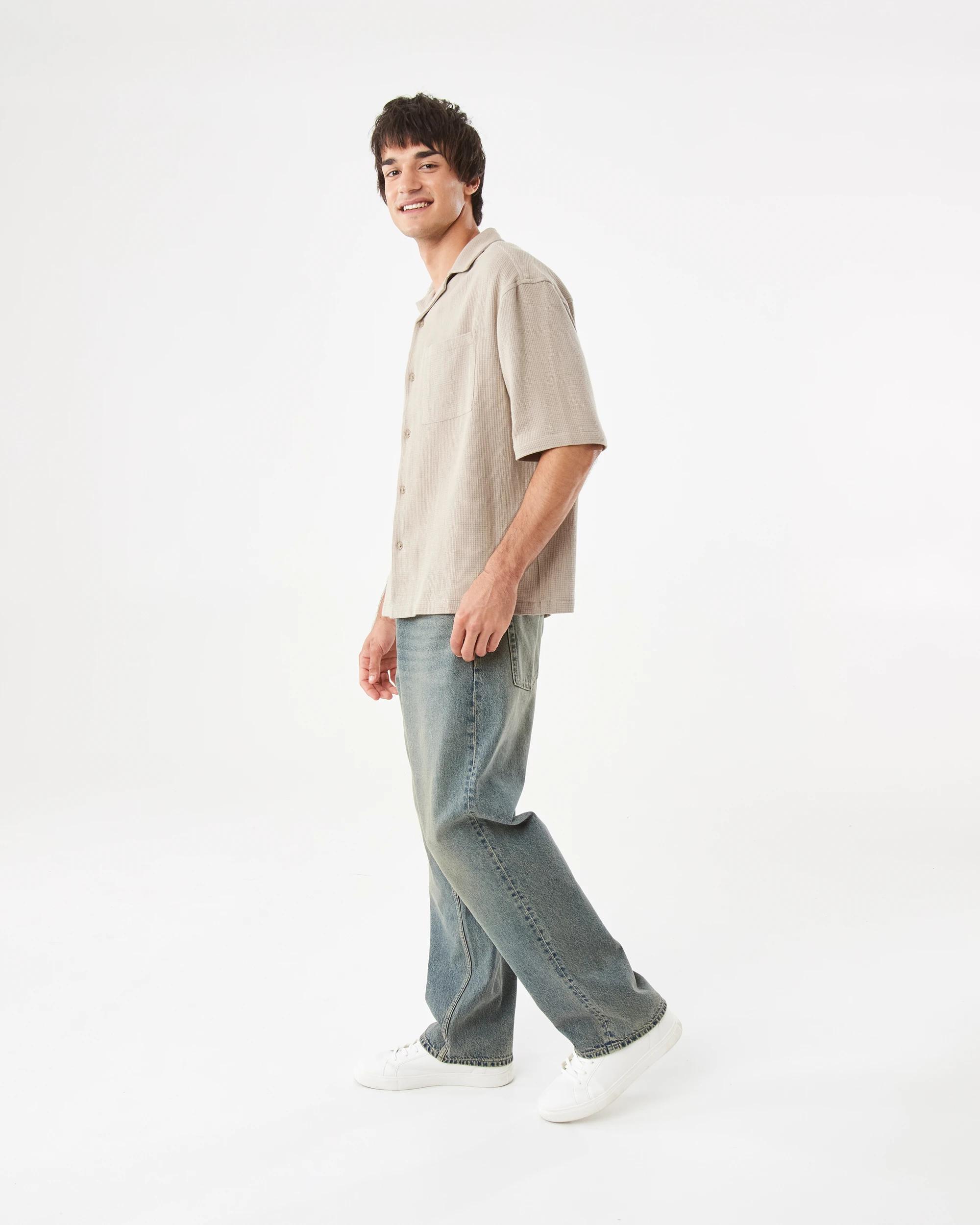 3 Short Sleeve Boxy Shirt Bge Khaki, 3 of 8