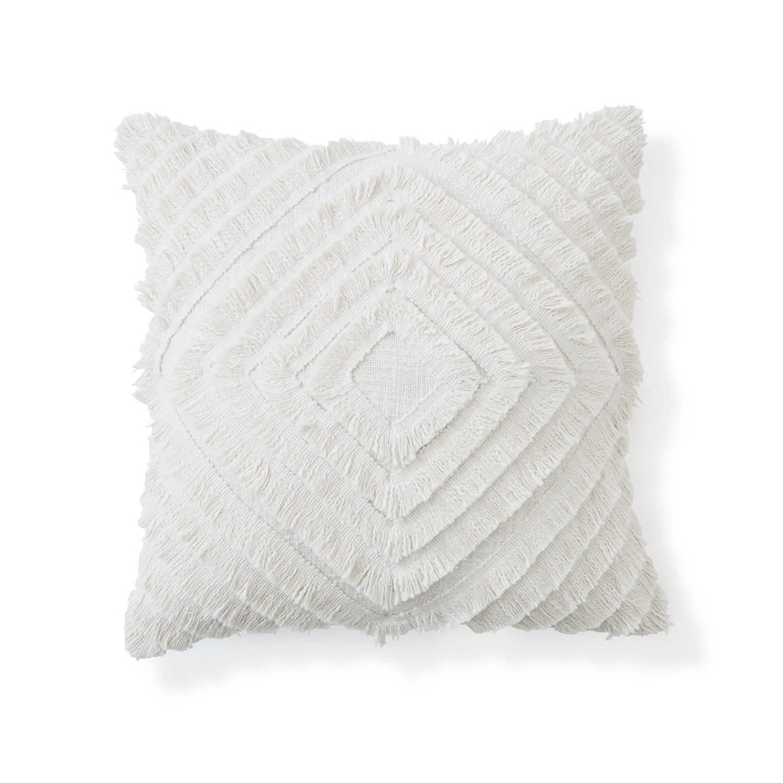 3 50cm Diamond Cotton Cushion Cover - White, 3 of 9