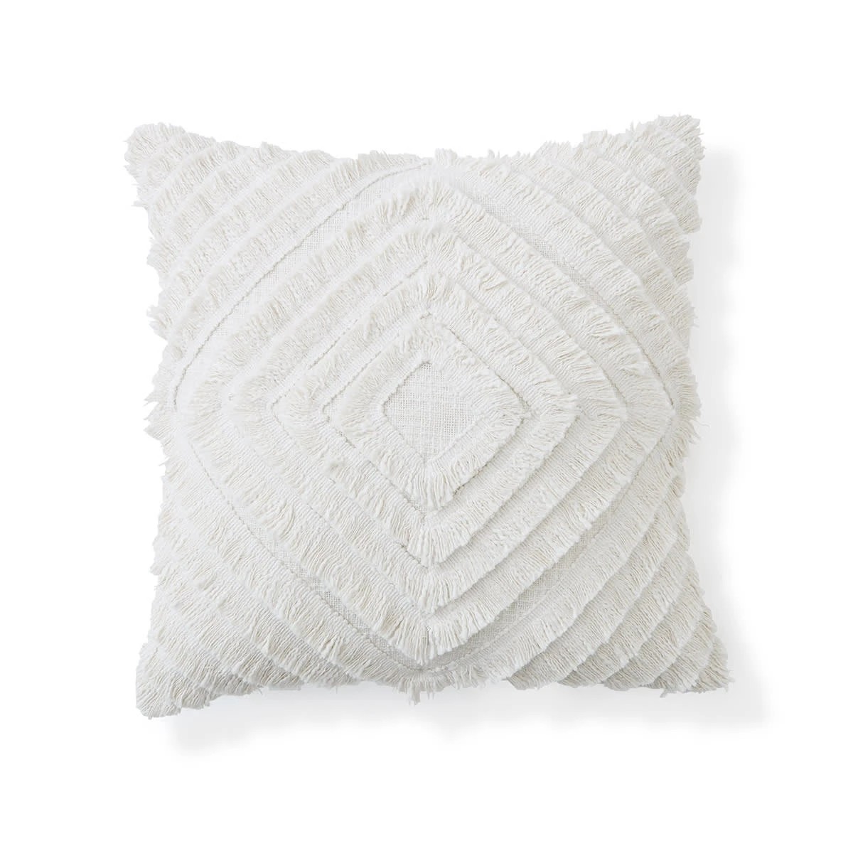 3 50cm Diamond Cotton Cushion Cover - White, 3 of 9
