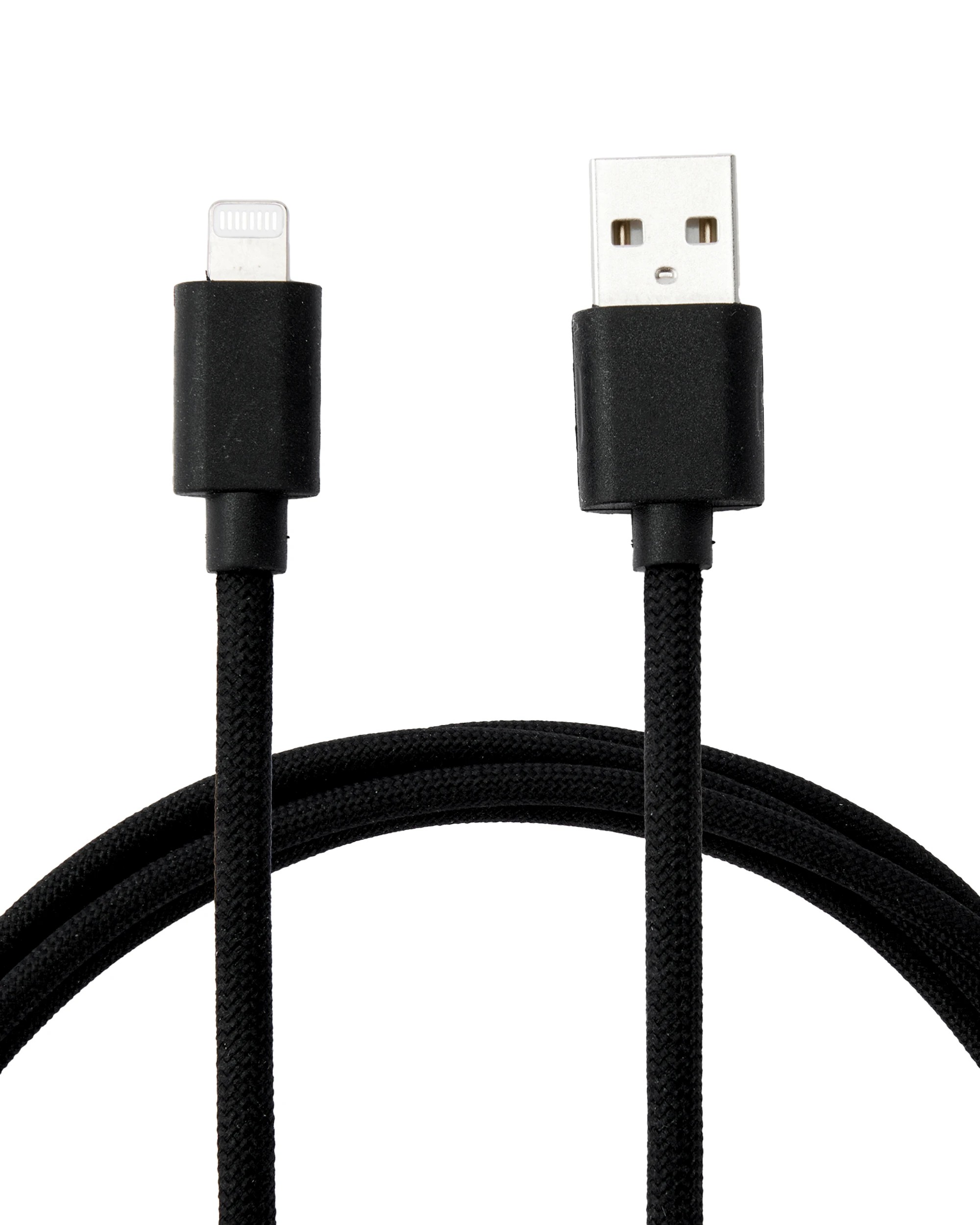 1 USB to Lightning Braided Cable - 2m, Black, 1 of 4