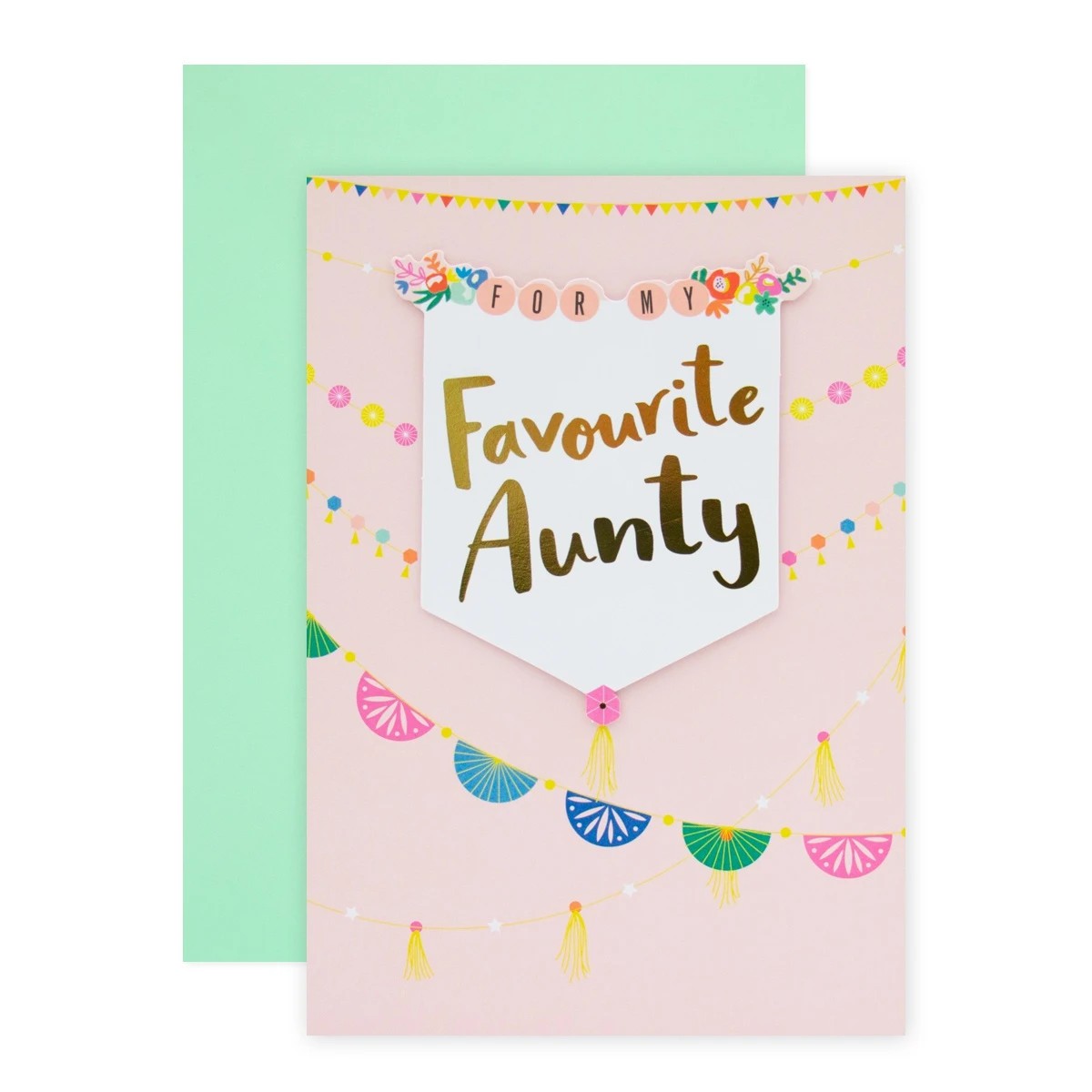 1 Connections from Hallmark Birthday Card For Aunty - Colourful Bunting, 1 of 2