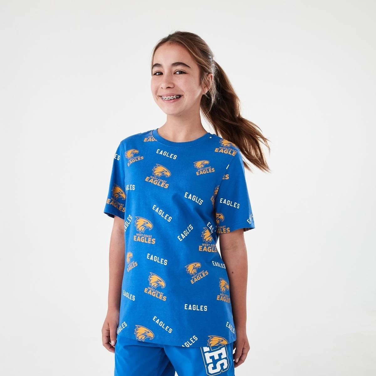 1 Official AFL Kids All Over Print T-shirt West Coast, 1 of 10