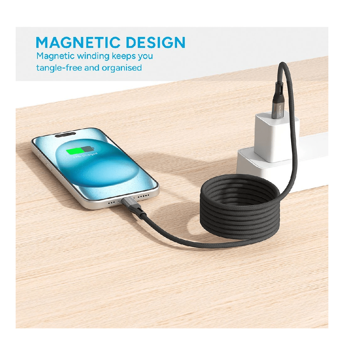 4 Comsol Magnetic USB-C Cable 2m Black, 4 of 4