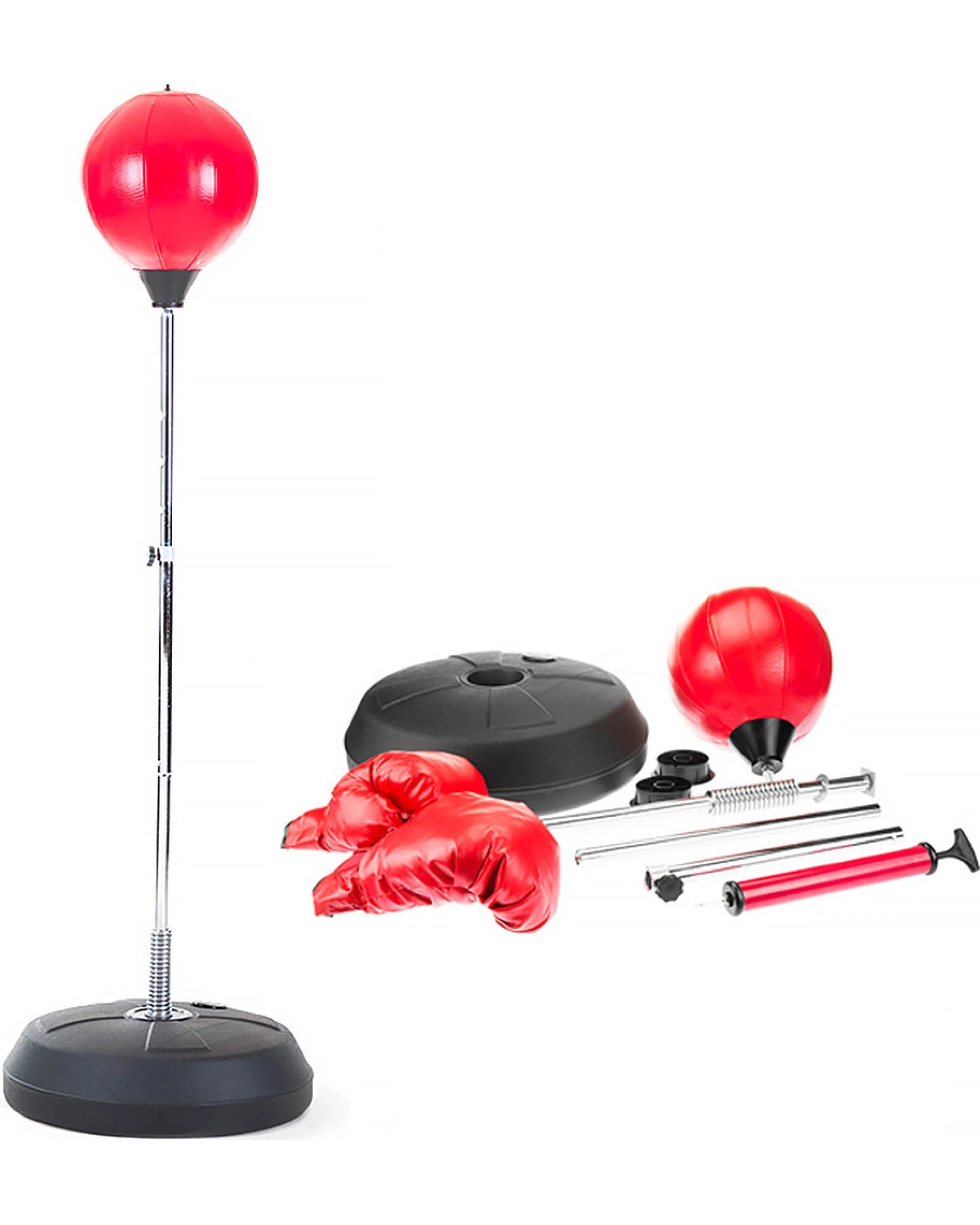 1 Powertrain Sports Freestanding Punching Ball Gloves Set - Red, 1 of 4