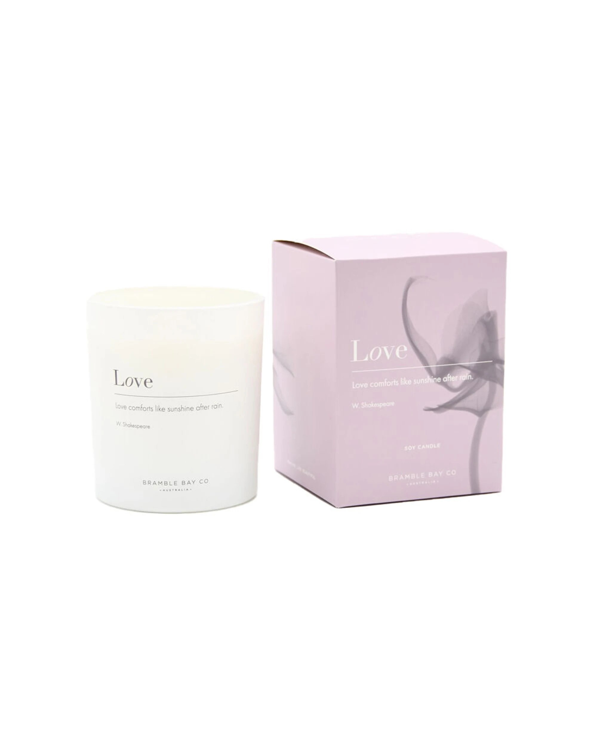 1 Bramble Bay Love Peony Violet Jasmine & Wild Rose Scented Candle Home Fragrance 300g - White, 1 of 1