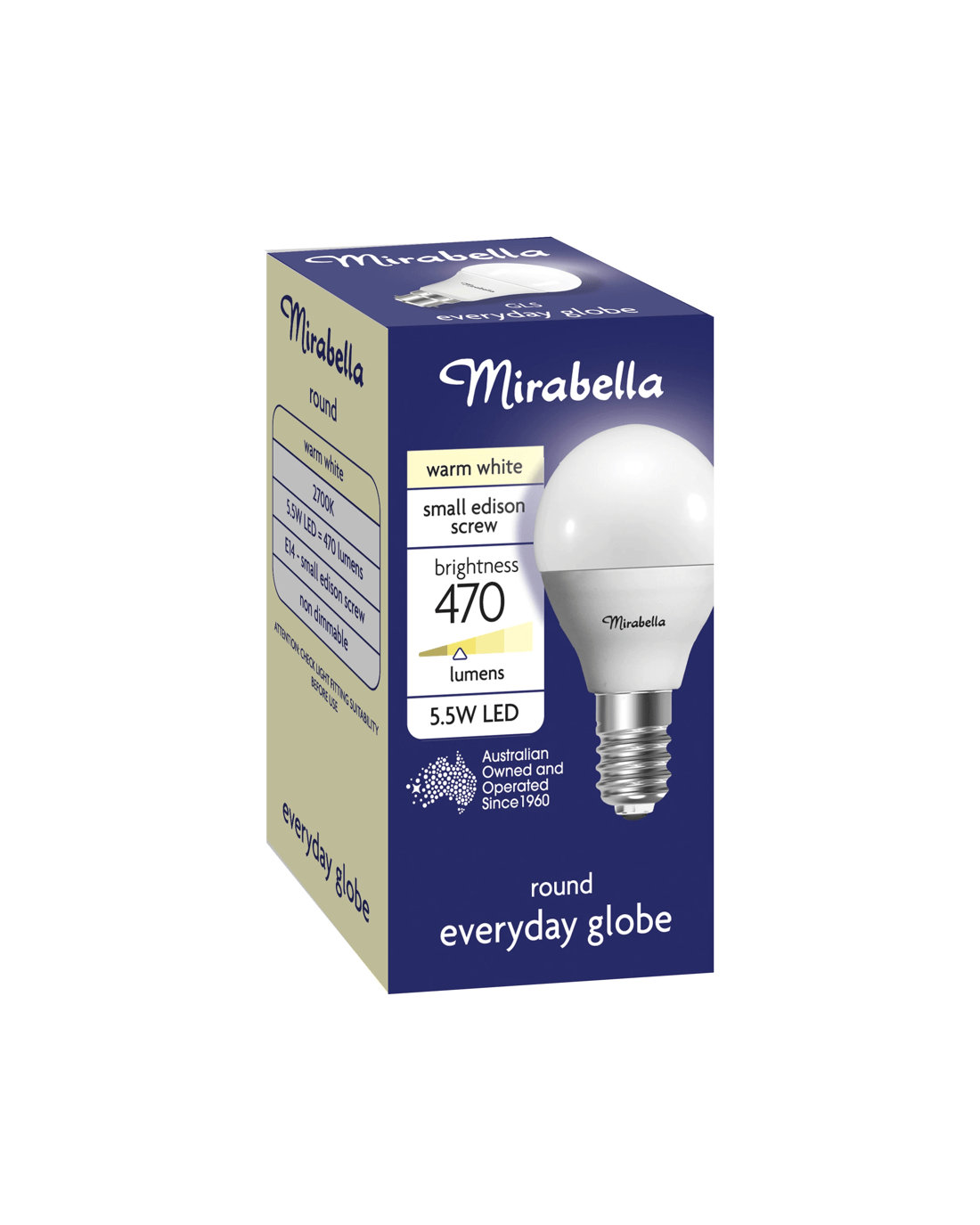 2 Mirabella E14 5.5W LED Warm White Round Bulb, 2 of 6