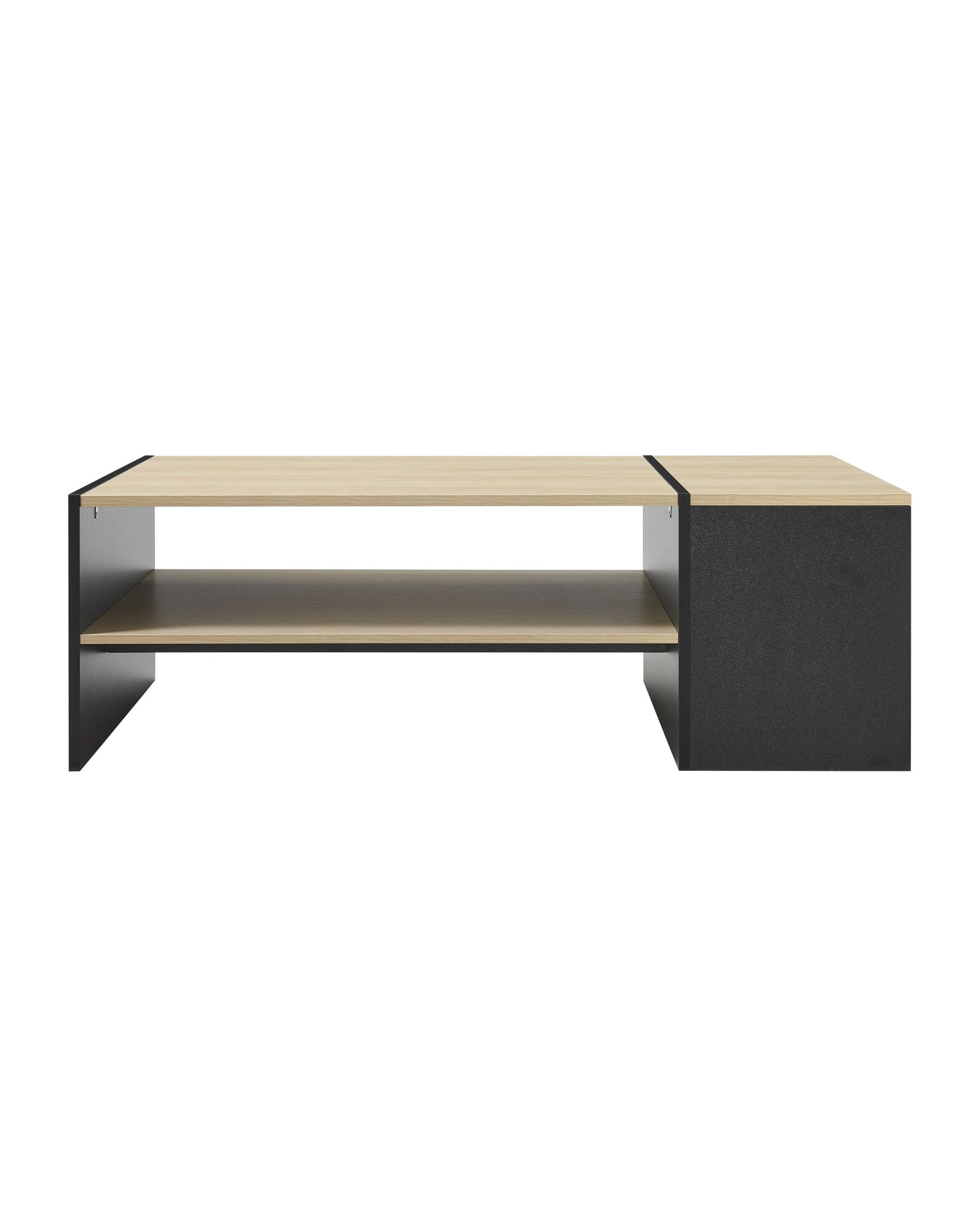 3 Kodu Coffee Table with Concealed Storage Compartment Oak Look - Black, 3 of 9