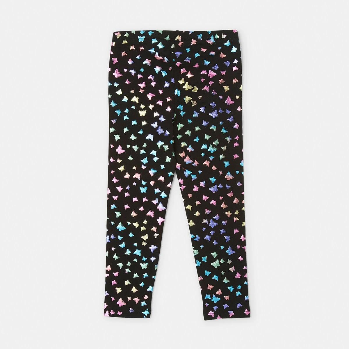 8 Foil Leggings Blk Bfly, 8 of 8