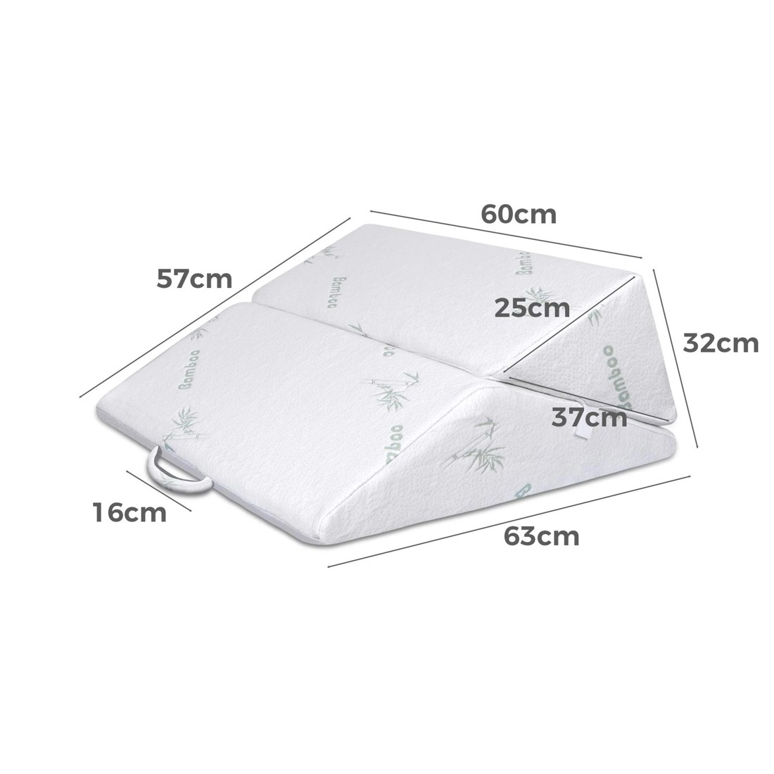 4 Starry Eucalypt Bed Wedge Pillow Cool Gel Memory Foam Back Leg Elevation Bamboo - White, 4 of 4
