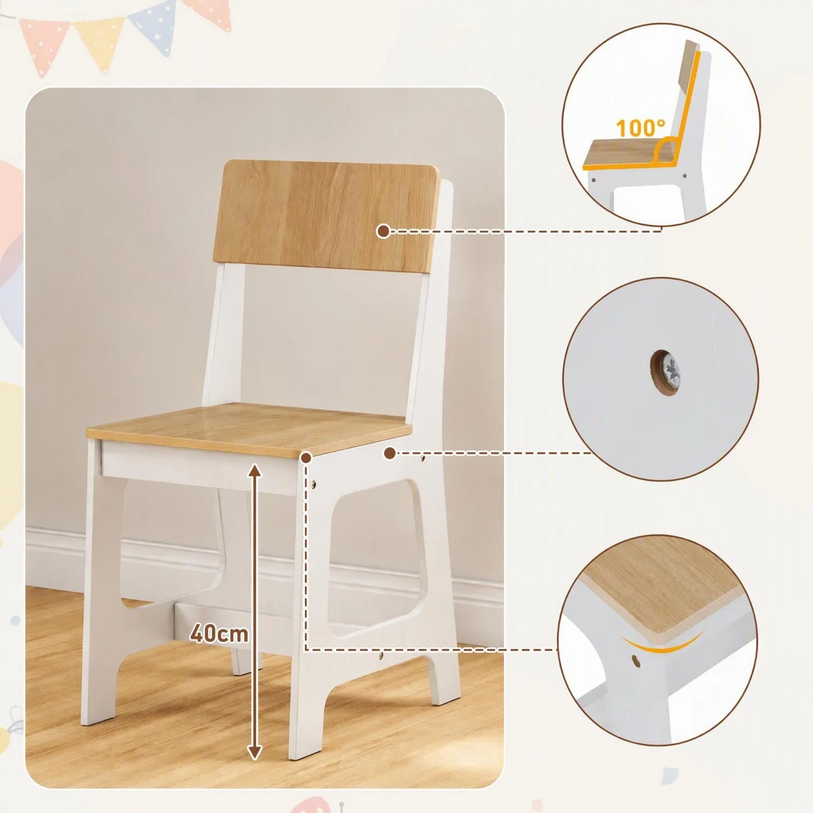 Costway Kids Study Desk & Chair Set Wooden Writing Table w/Drawer ...