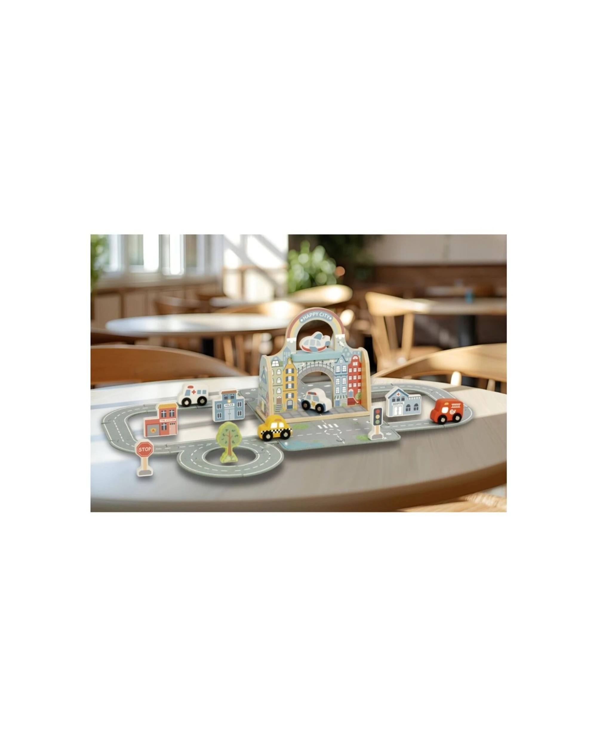 3 Tooky Toy Felt City Playset Wooden Portable Play Mat Set Kids Children - Multi, 3 of 5