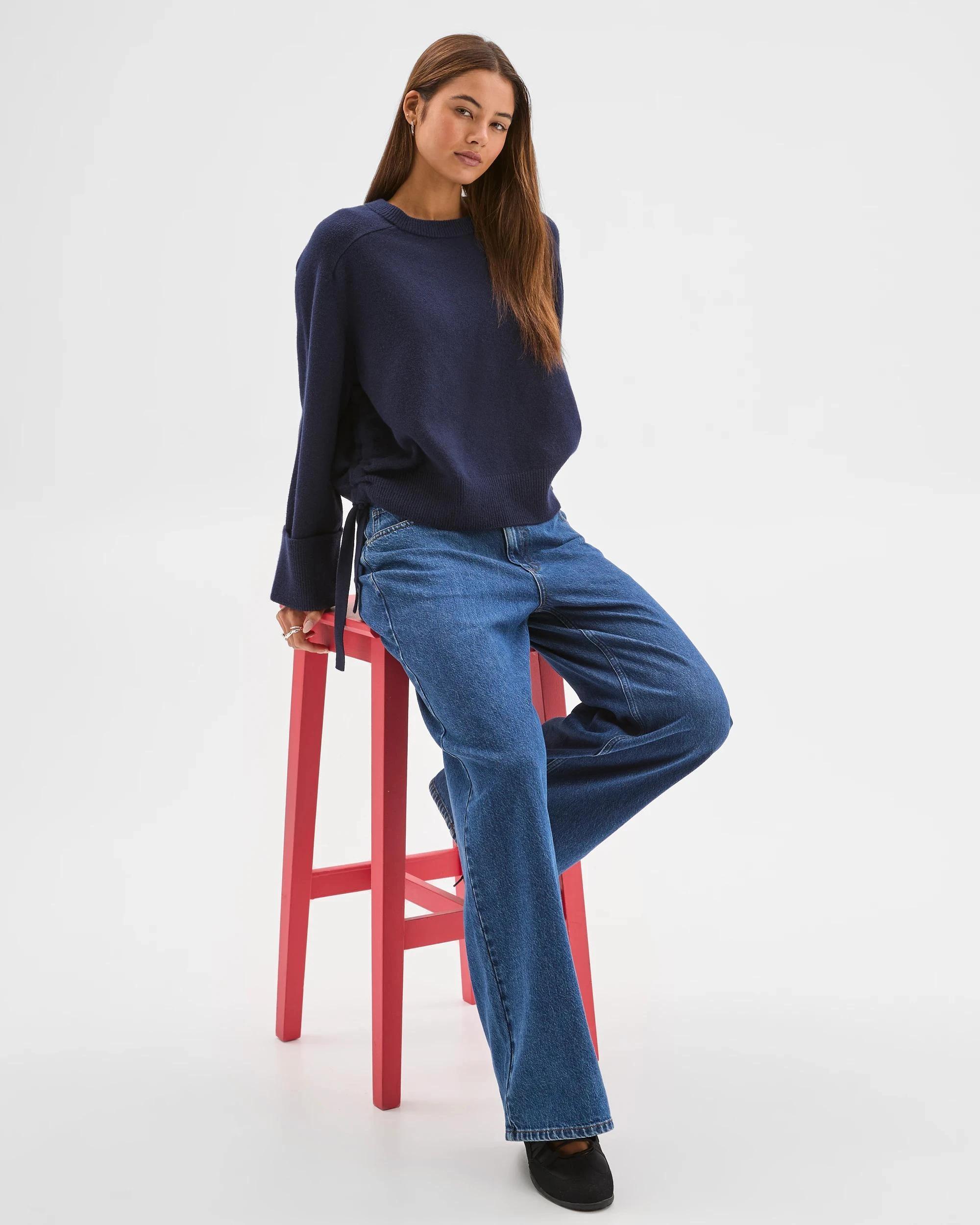 9 Lily Loves Gathered Detail Jumper INK BLUE, 9 of 9