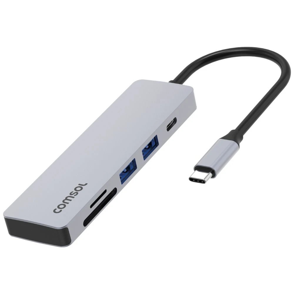 1 Comsol 3 Port USB-C Hub with SD Card Reader, 1 of 6