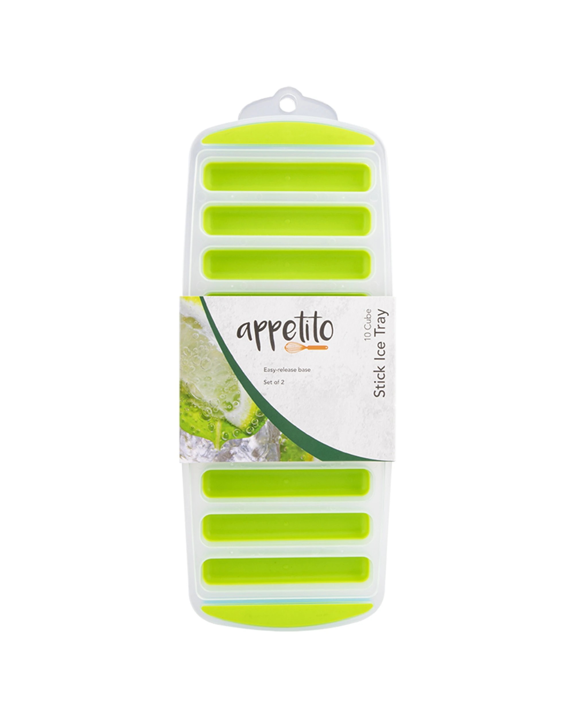 3 Appetito 2pc Easy Release 10 Cube Stick Ice Tray Set Easy Release Base - Multi, 3 of 4