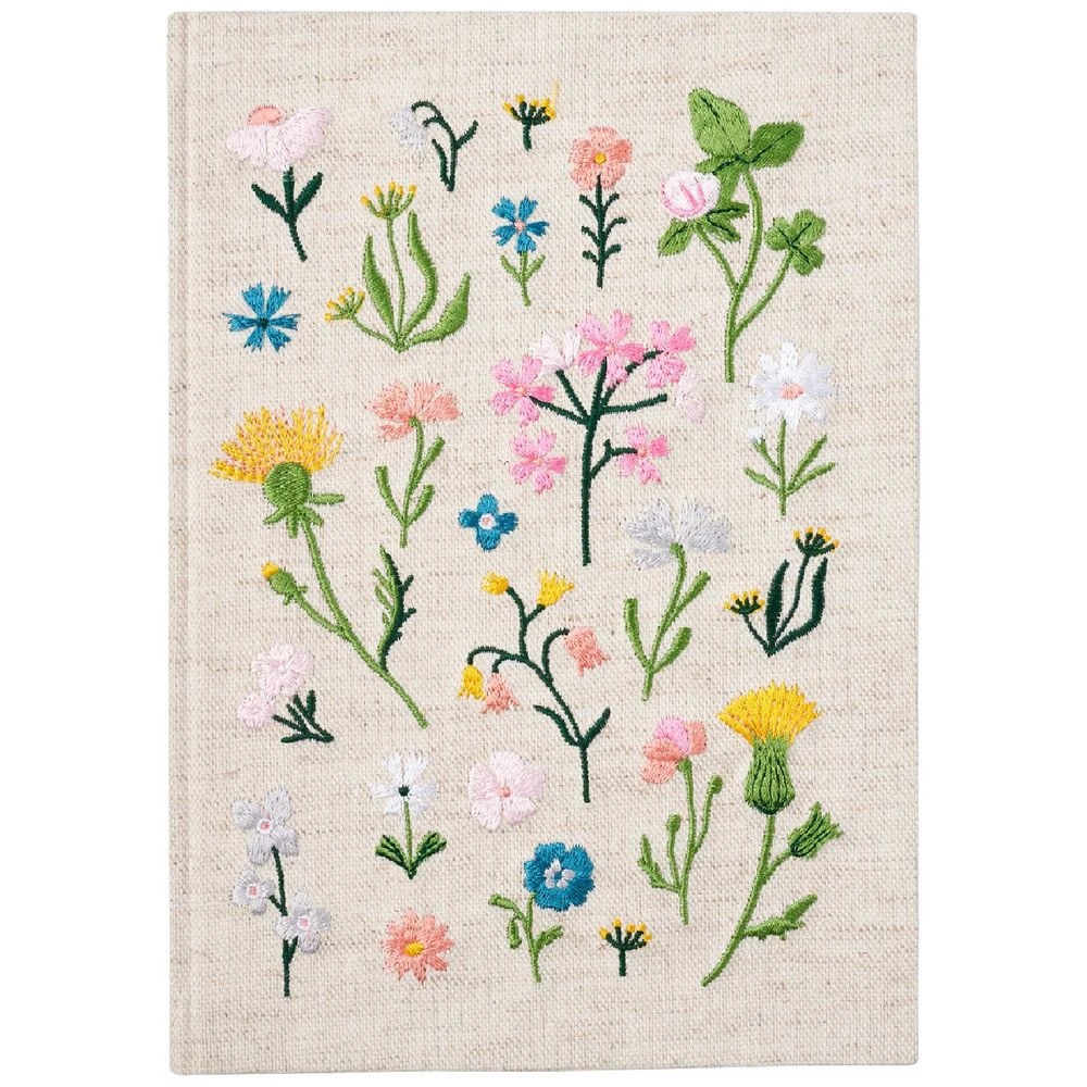 1 Otto A5 Embroided Notebook Linen Look 192 Pages, 1 of 6