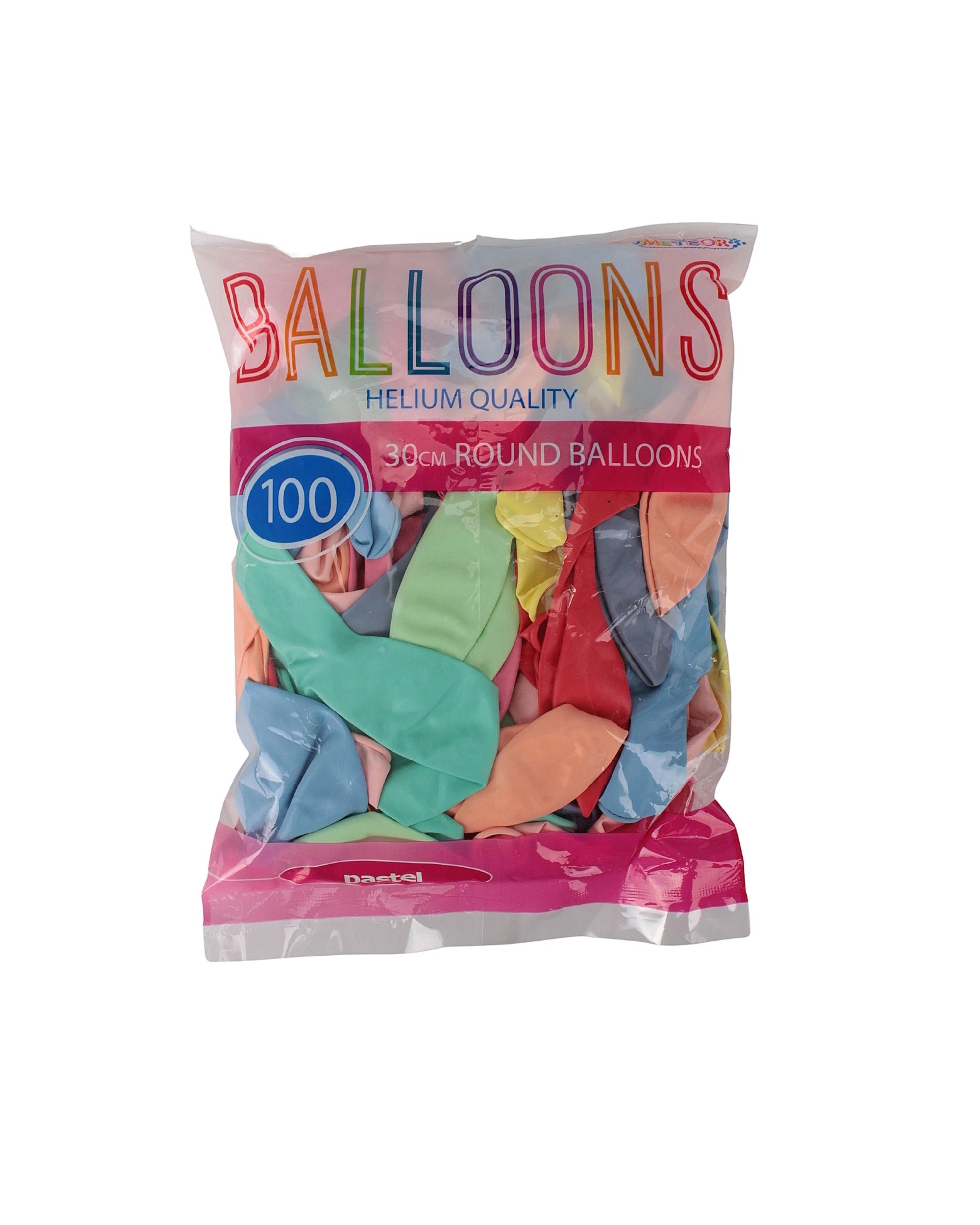 3 Meteor Pastel Macaron Latex Balloons 30cm Pack of 100 - Multi, 3 of 4