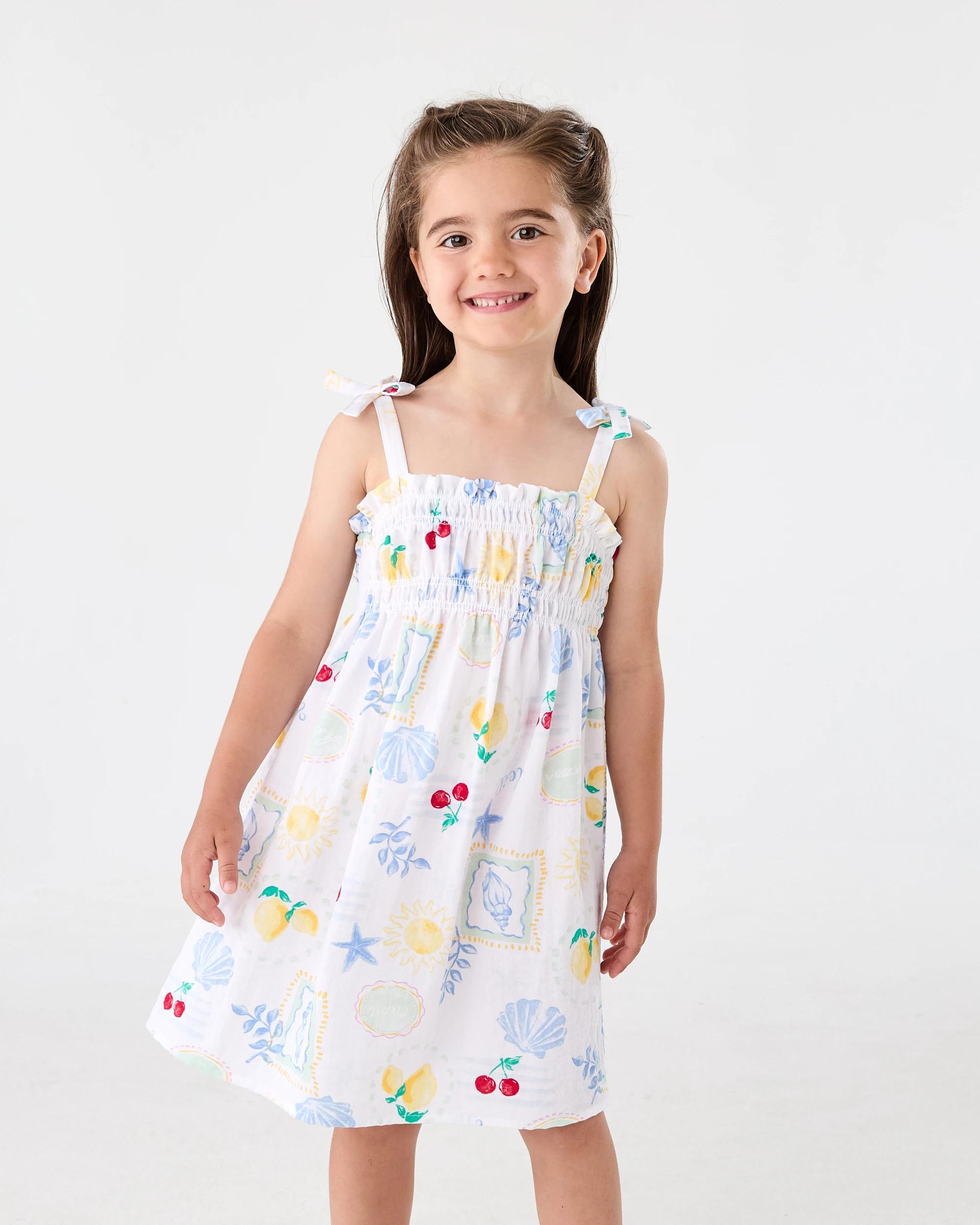 1 Smocked Dress Wht Costal, 1 of 8