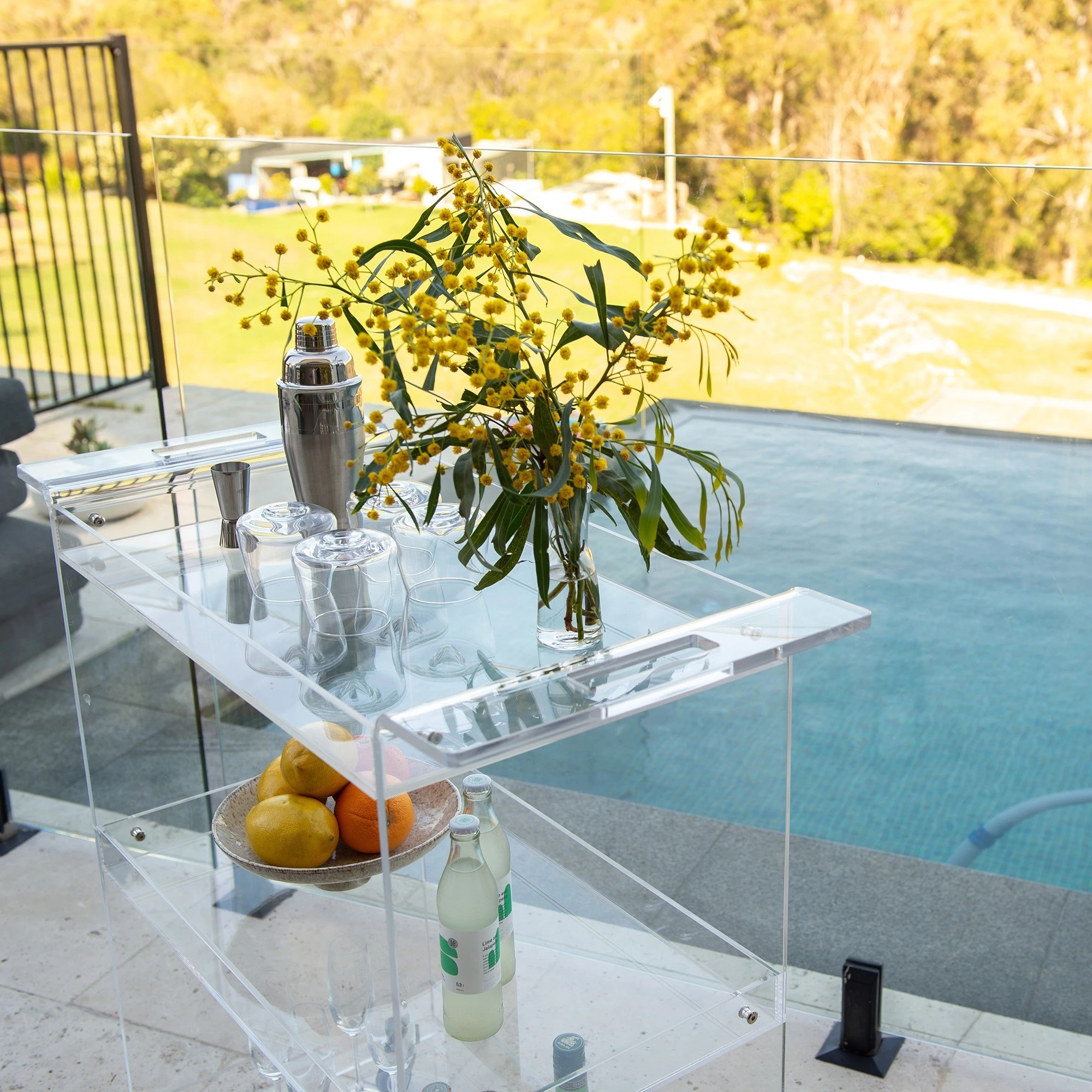 7 Hudson 3 Tier Acrylic Bar Cart - Clear, 7 of 10