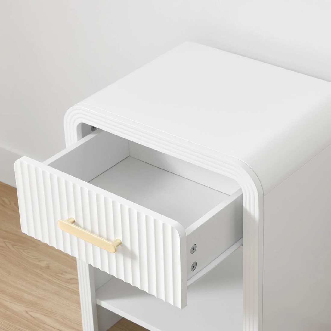 7 Linear 1 Drawer Bedside Table, 7 of 10