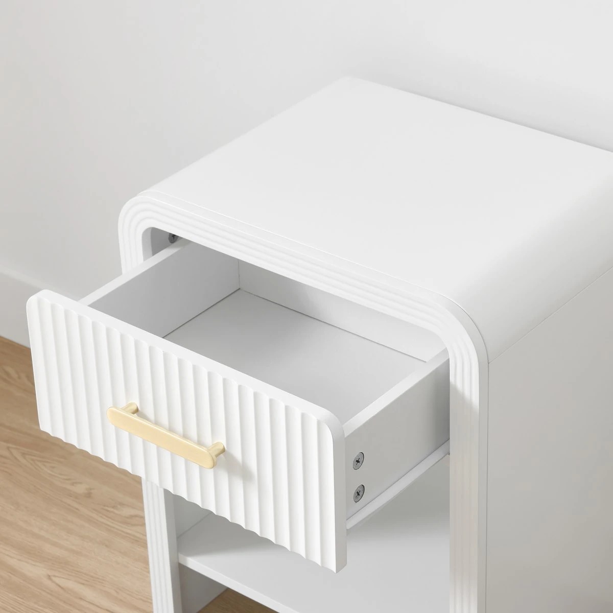 7 Linear 1 Drawer Bedside Table, 7 of 10